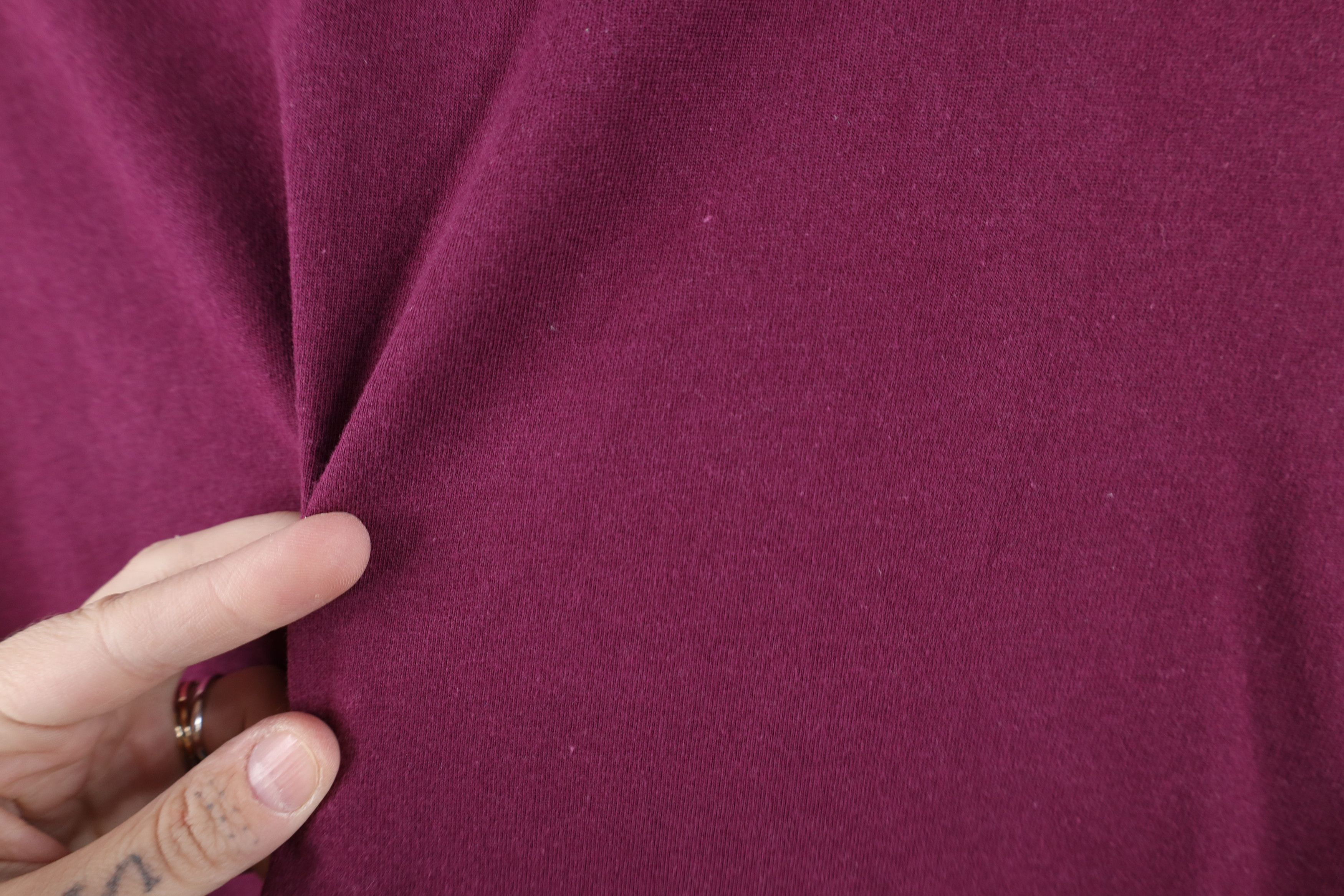 Vintage Vintage 90s Streetwear Blank Baggy Fit Henley T-Shirt Maroon Size US L / EU 52-54 / 3 - 11 Thumbnail