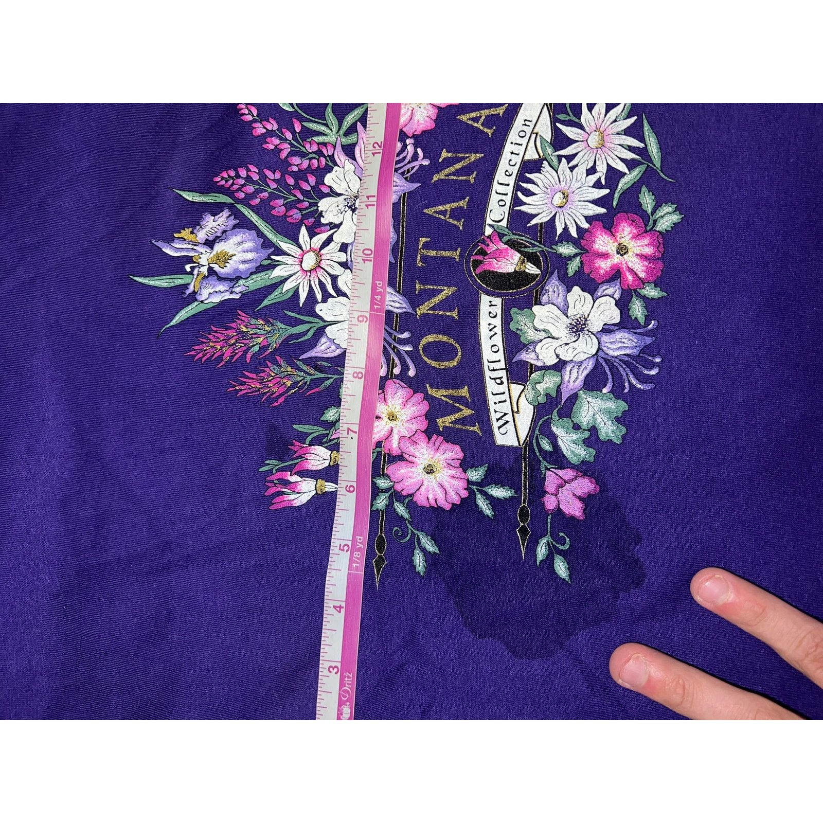 Jerzees Vintage Montana Shirt Willdflower Collection Purple Tee 90s Size US M / EU 48-50 / 2 - 9 Thumbnail