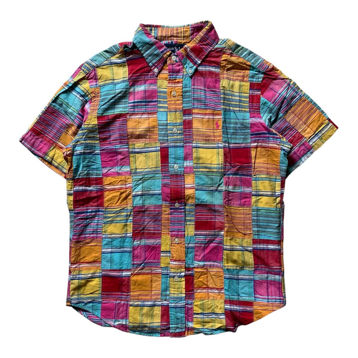 Vintage 2000s Polo Ralph Lauren Multiplaid Patchwork Madras Size US L / EU 52-54 / 3 - 1 Thumbnail