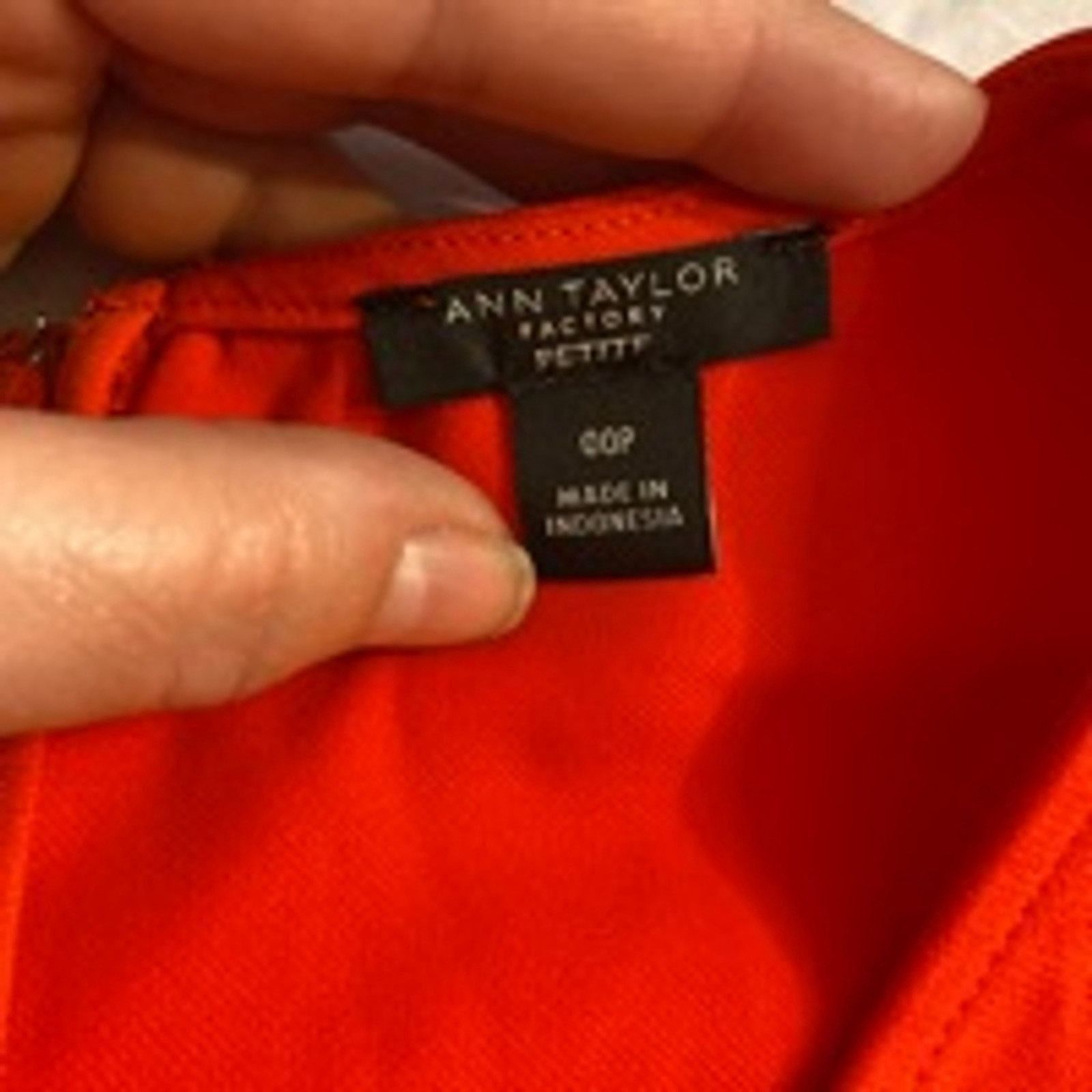Ann Taylor Chic Modernist Minimalist Orange Belted Romper Petite L Size 22" - 3 Thumbnail