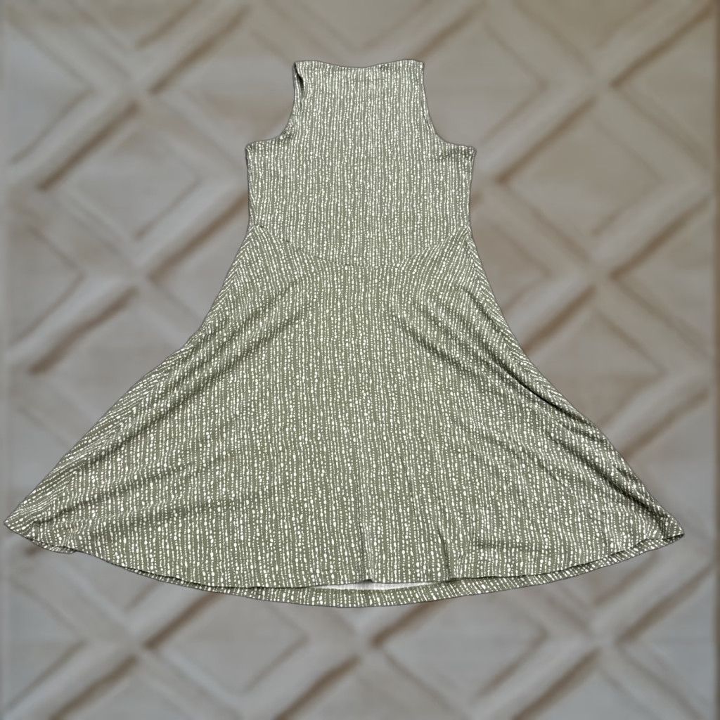 Athleta Athleta Halter Fit & Flare A-Line Mini Dress Womens XXS Green White Polka Dot Size XXS / US 00 / IT 34 - 1 Thumbnail