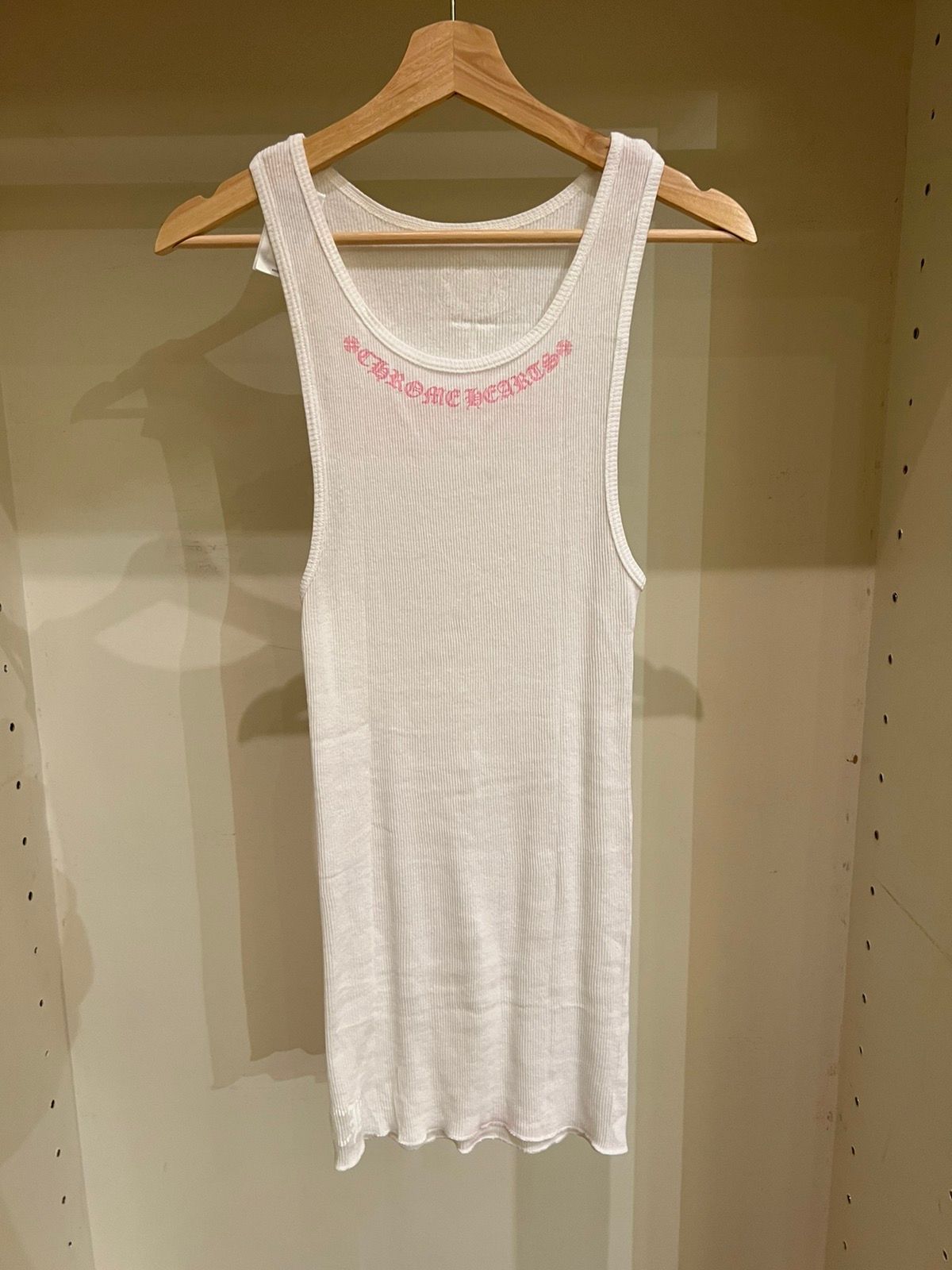 Pre-owned Chrome Hearts Love You Ribbed Tank Top In White