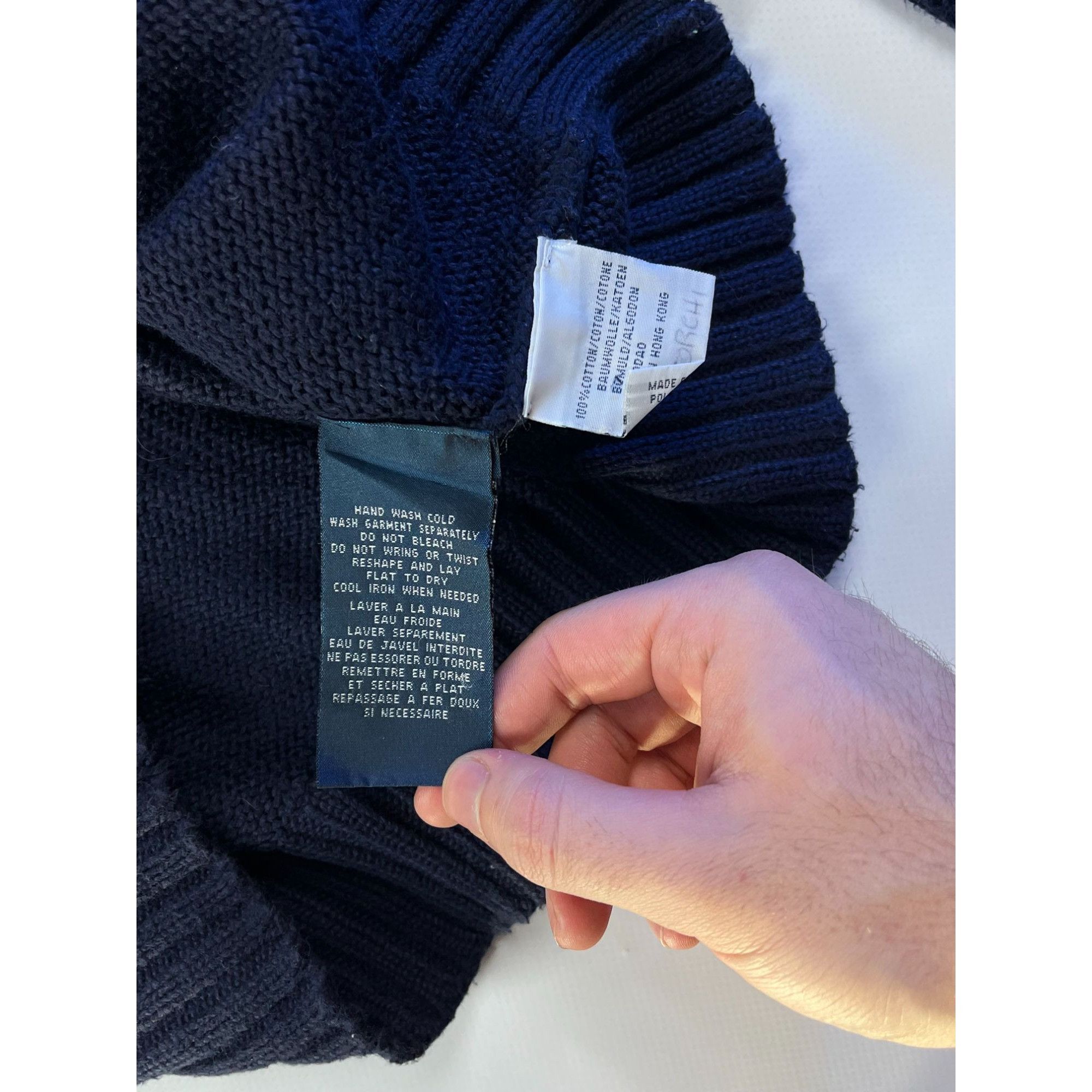 Polo Ralph Lauren × Ralph Lauren × Vintage Polo Ralph Lauren Vintage Navy Turtleneck Sweater Size US XL / EU 56 / 4 - 4 Thumbnail