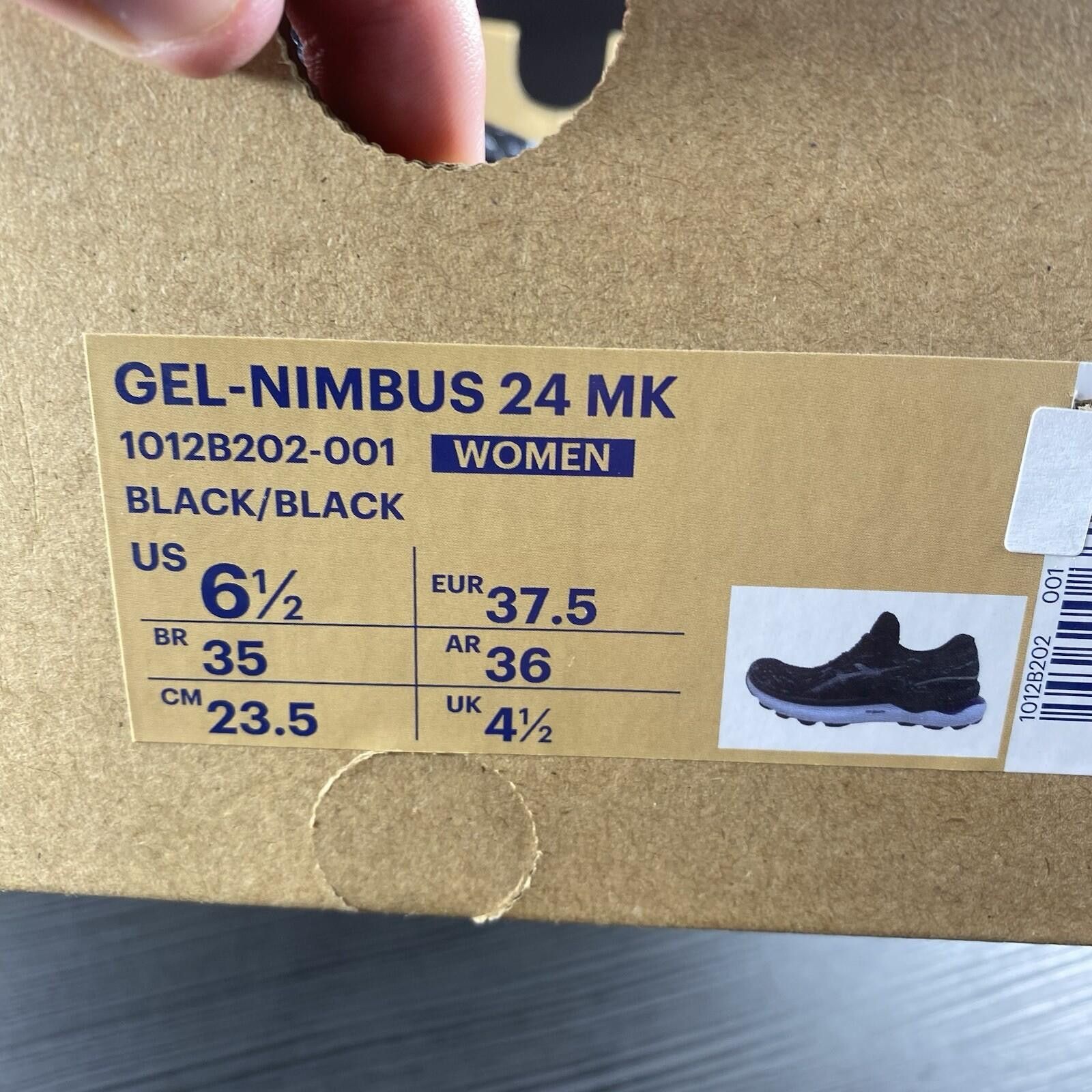 Asics UK 4.5 - ASICS Gel-Nimbus 24 MK Triple Black EUR 37.5 US 6.5 Size US 5.5 / EU 38 - 6 Thumbnail