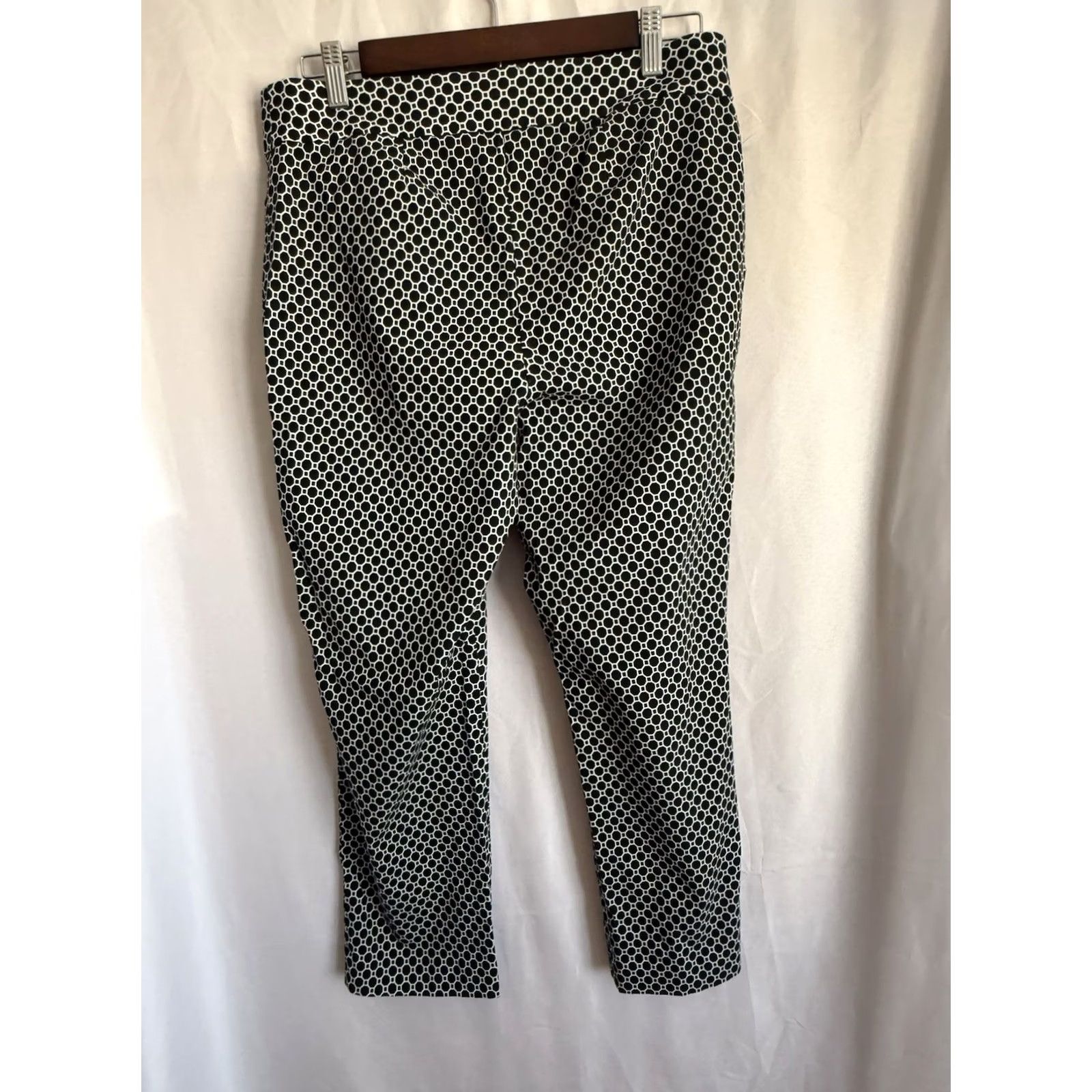 Talbots Talbots Womens Petite 10 Black&White Pull On Ankle Pant Casual Office Work Basic Size 32" / US 10 / IT 46 - 2 Thumbnail