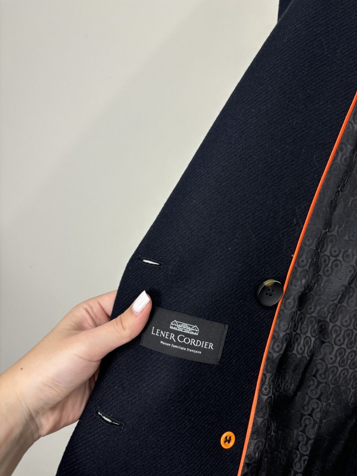 Other Maison Lener Women’s Navy Wool Blend Double Breasted Peacoat Size S / US 4 / IT 40 - 13 Thumbnail