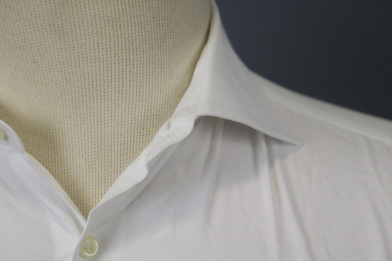 Designer Boggi White Cotton Collared Front Dress Shirt Size 40 Size 38R - 7 Thumbnail