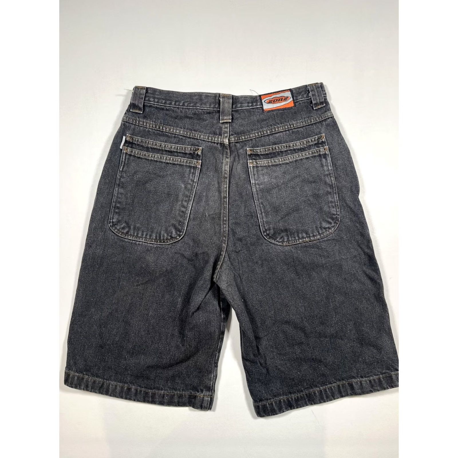 Denime Zonz Mens 36 Gray Denim Bermuda Shorts 5-Pocket Zip Front Relaxed Fit Charcoal Wash Summer Casual Men Size US 36 / EU 52 - 2 Thumbnail