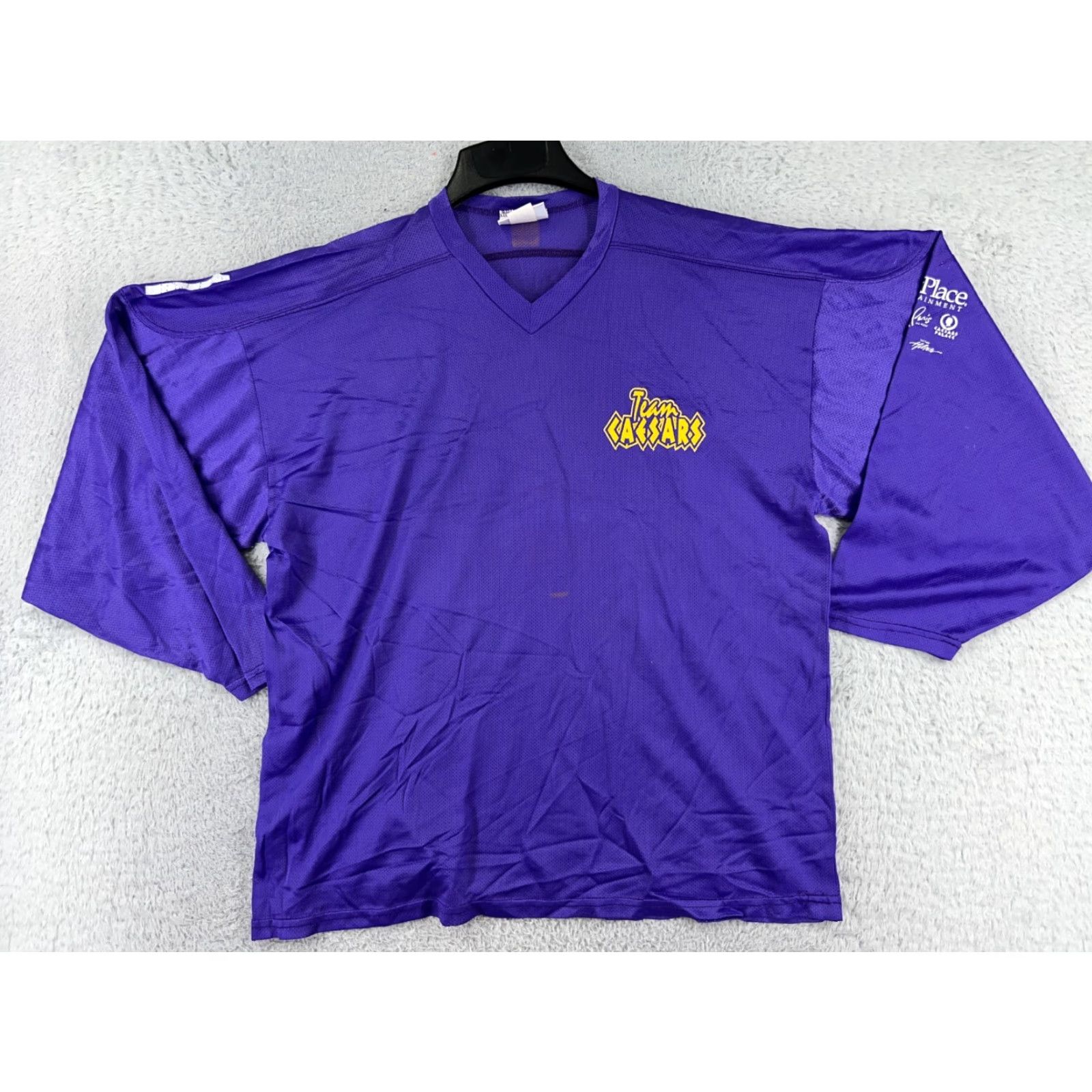 Palace VINTAGE Team Caesars Jersey Shirt Adult M Purple USA Casino Logo 90s Teamwork Athletic Mens Size US M / EU 48-50 / 2 - 2 Thumbnail