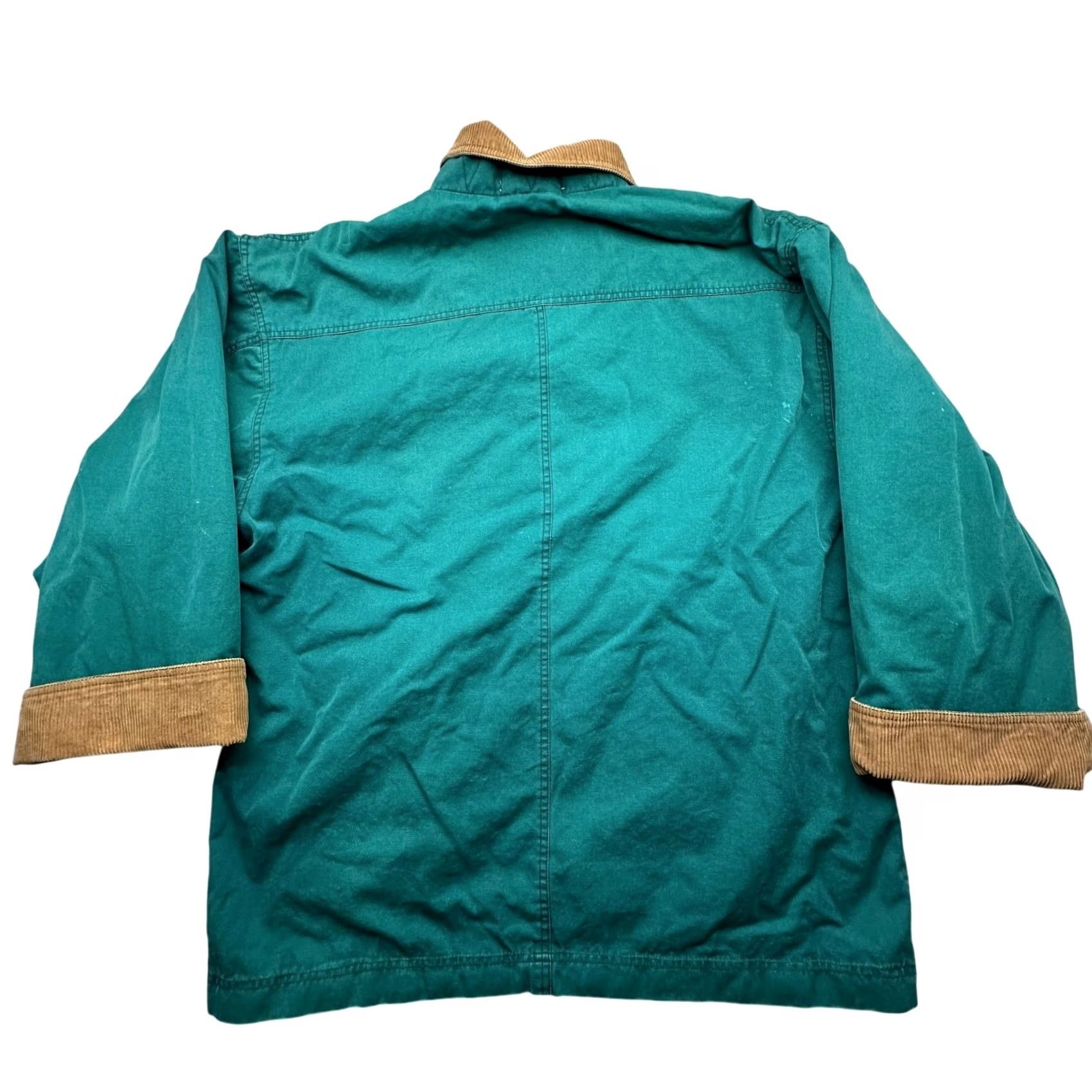 Vintage VINTAGE Saddlebrook Coat Men's Large Green Plaid Lined Barn Chore Canvas Corduroy Button Long Overcoat Size US L / EU 52-54 / 3 - 2 Thumbnail
