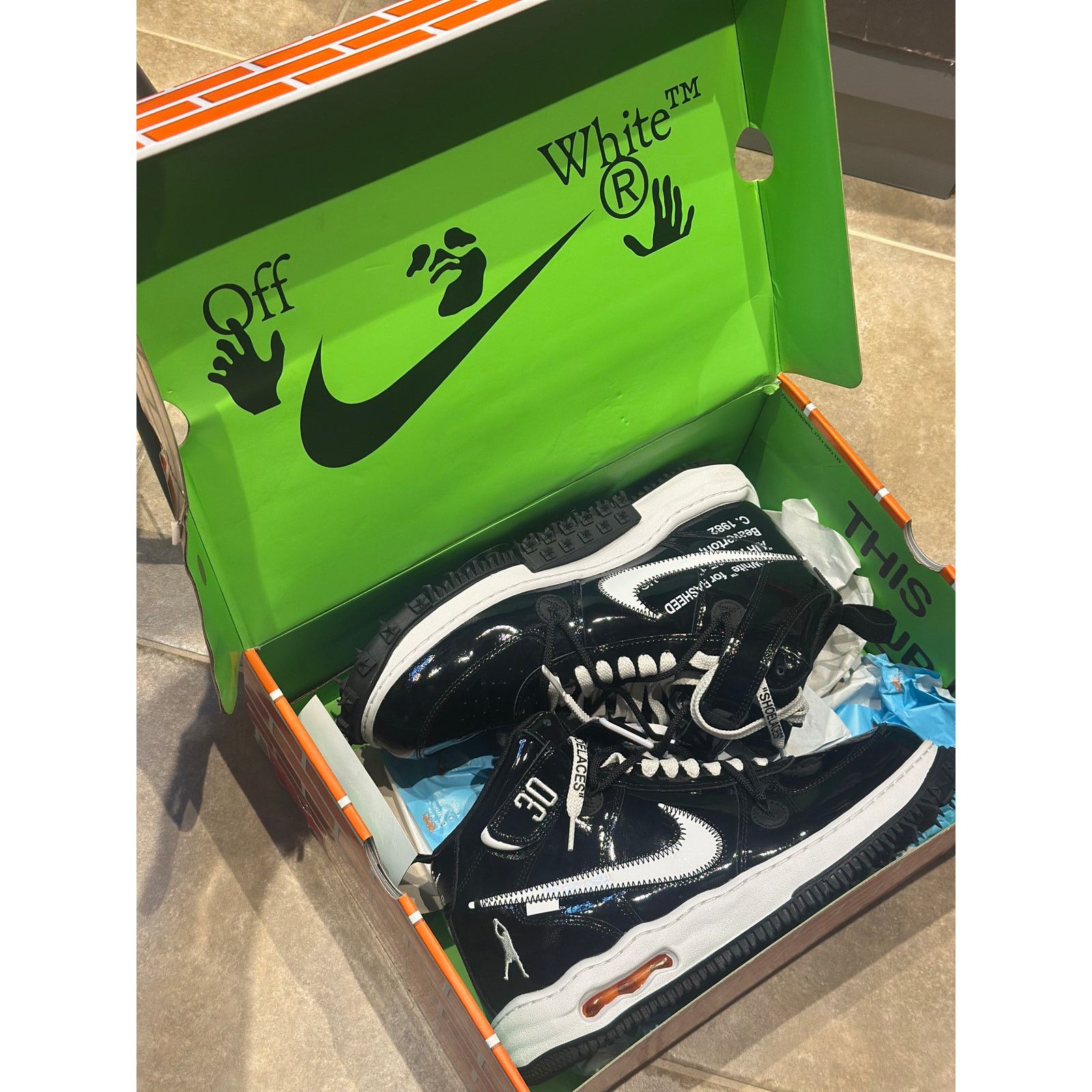 Nike × Off-White Size 11.5 - OFF-WHITE Air Force One Mid Black Sneakers Size US 11.5 / EU 44-45 - 4 Thumbnail