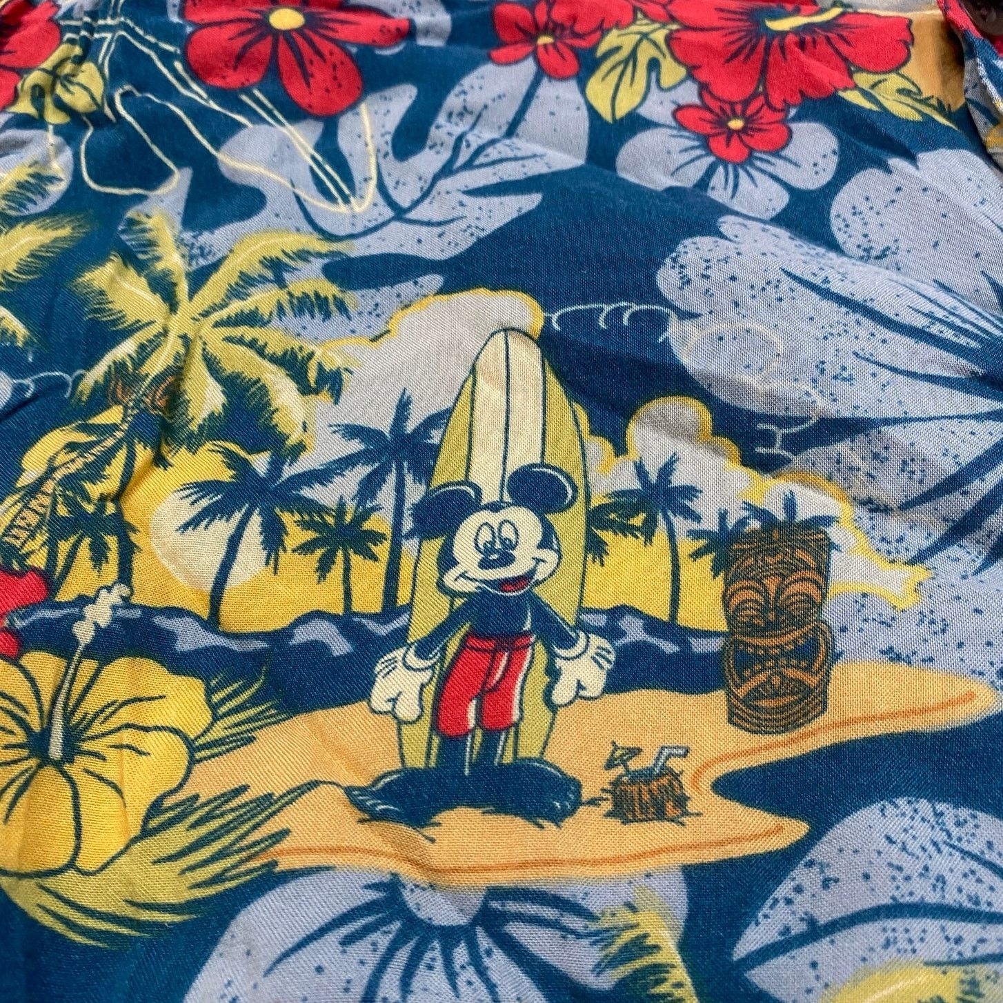 Disney × Vintage VTG Disney Parks Mickey Mouse Hawaiian Pocket Shirt Large Size US L / EU 52-54 / 3 - 9 Thumbnail