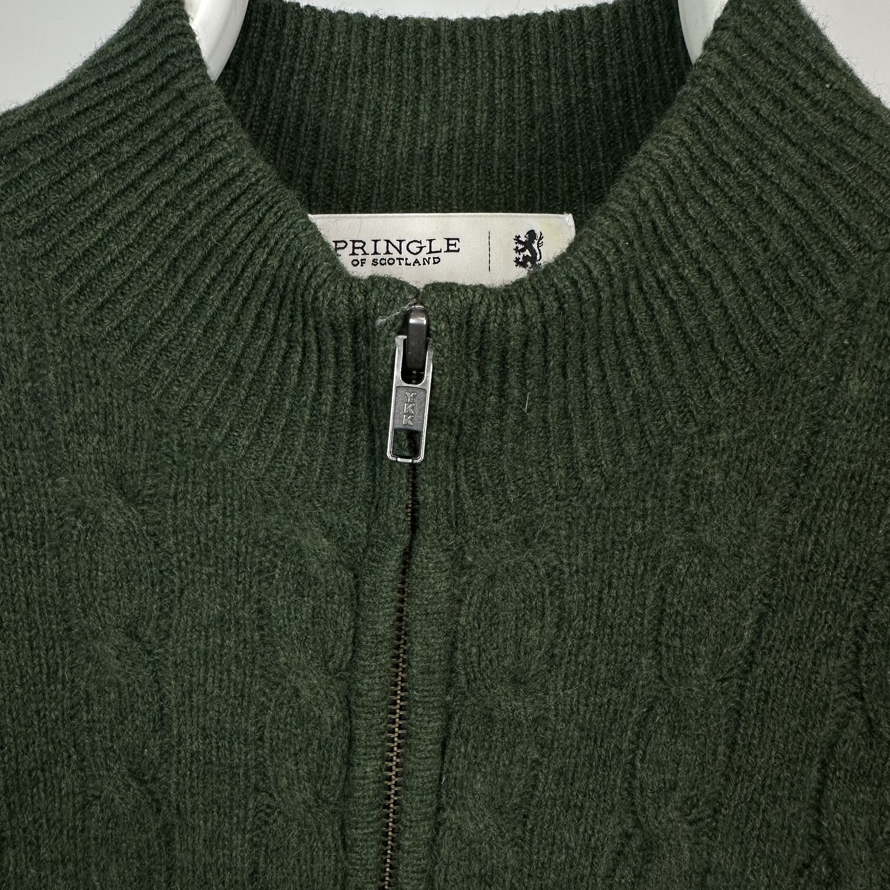 Pringle Of Scotland Pringle Of Scotland sweater men zip L green wool Size US L / EU 52-54 / 3 - 5 Thumbnail
