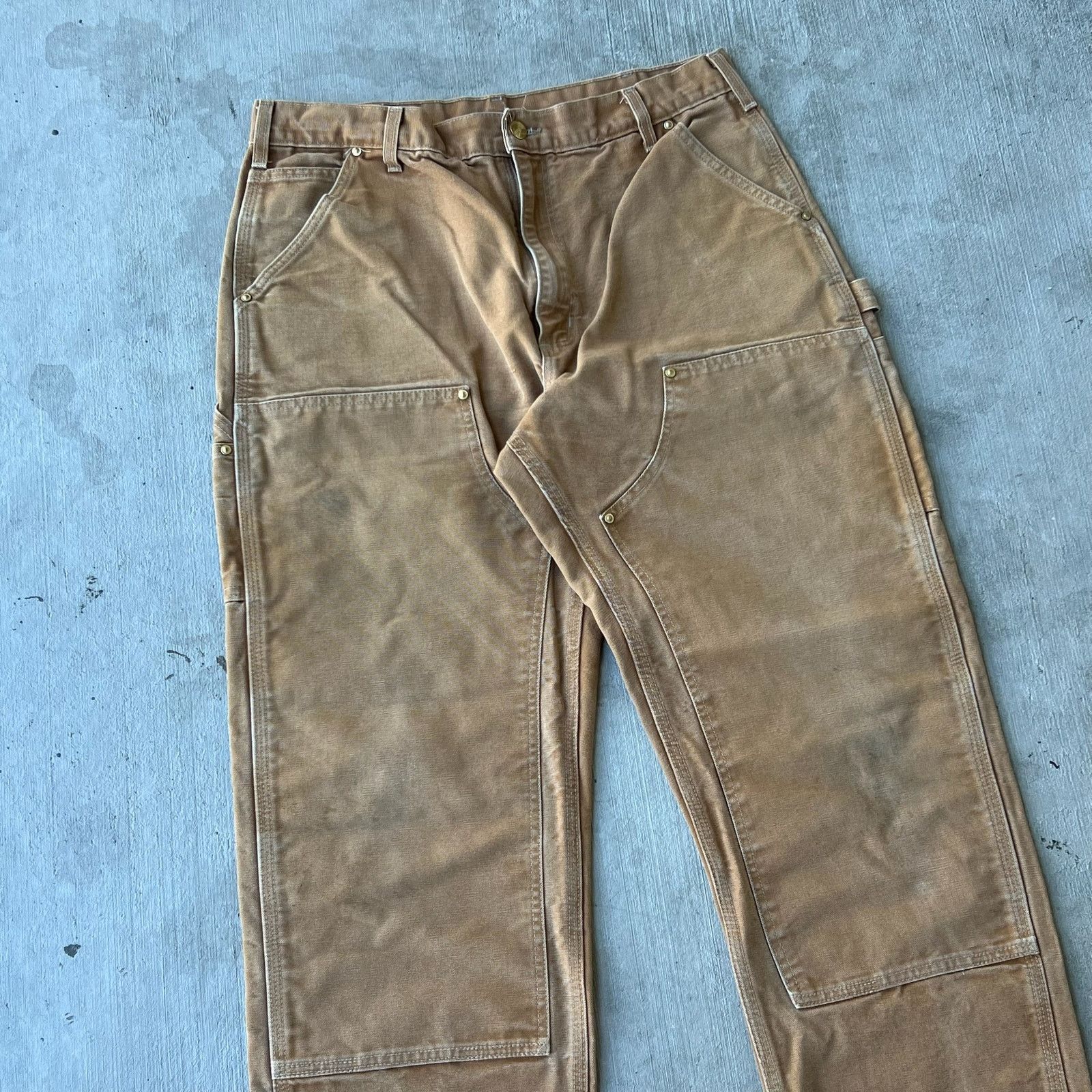 Carhartt × Vintage Carhartt brown double knee work wear carpenter pants Size US 33 - 2 Thumbnail