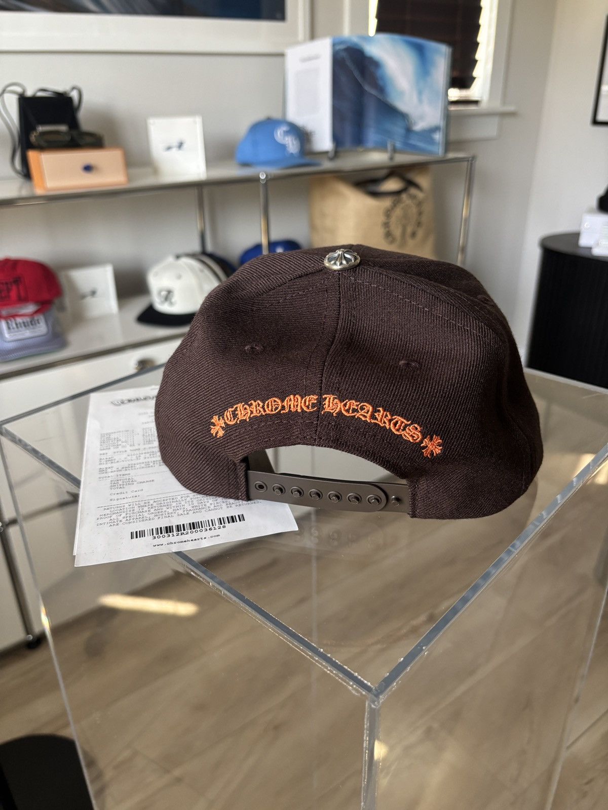 Chrome Hearts NEW | CHROME HEARTS | BROWN LOGO EMBROIDERED HAT CH Size ONE SIZE - 5 Thumbnail