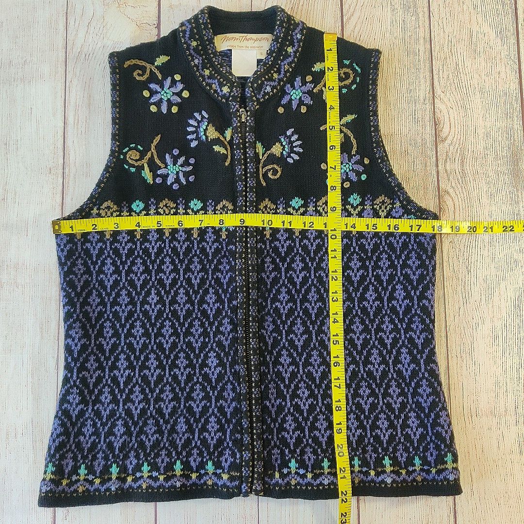 Vintage Norm Thompson zip sweater vest sz S Size S / US 4 / IT 40 - 7 Thumbnail