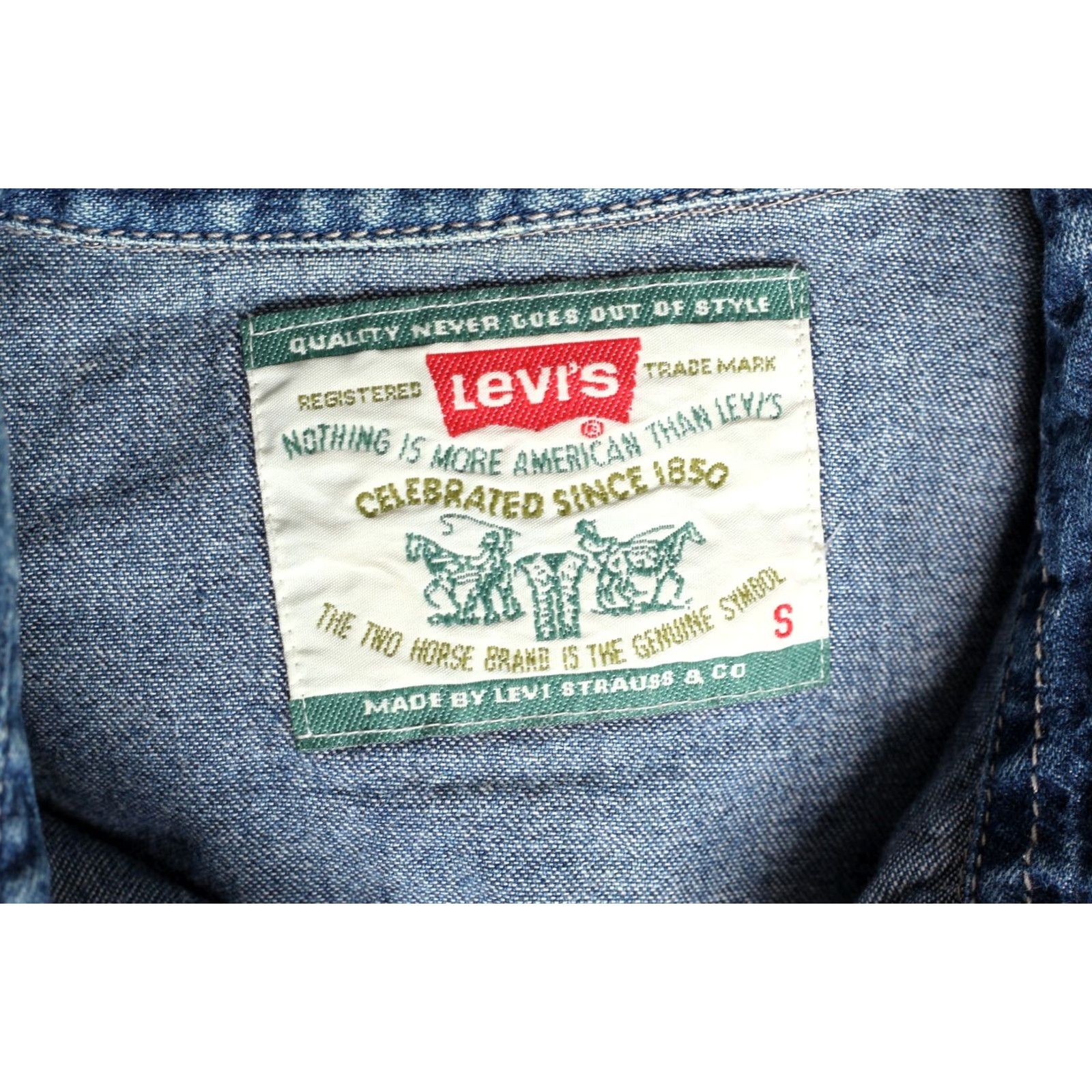 Levi's VINTAGE Levi’s Western Denim Shirt Men S Long Sleeve BLUE VR2379 Size US S / EU 44-46 / 1 - 5 Thumbnail