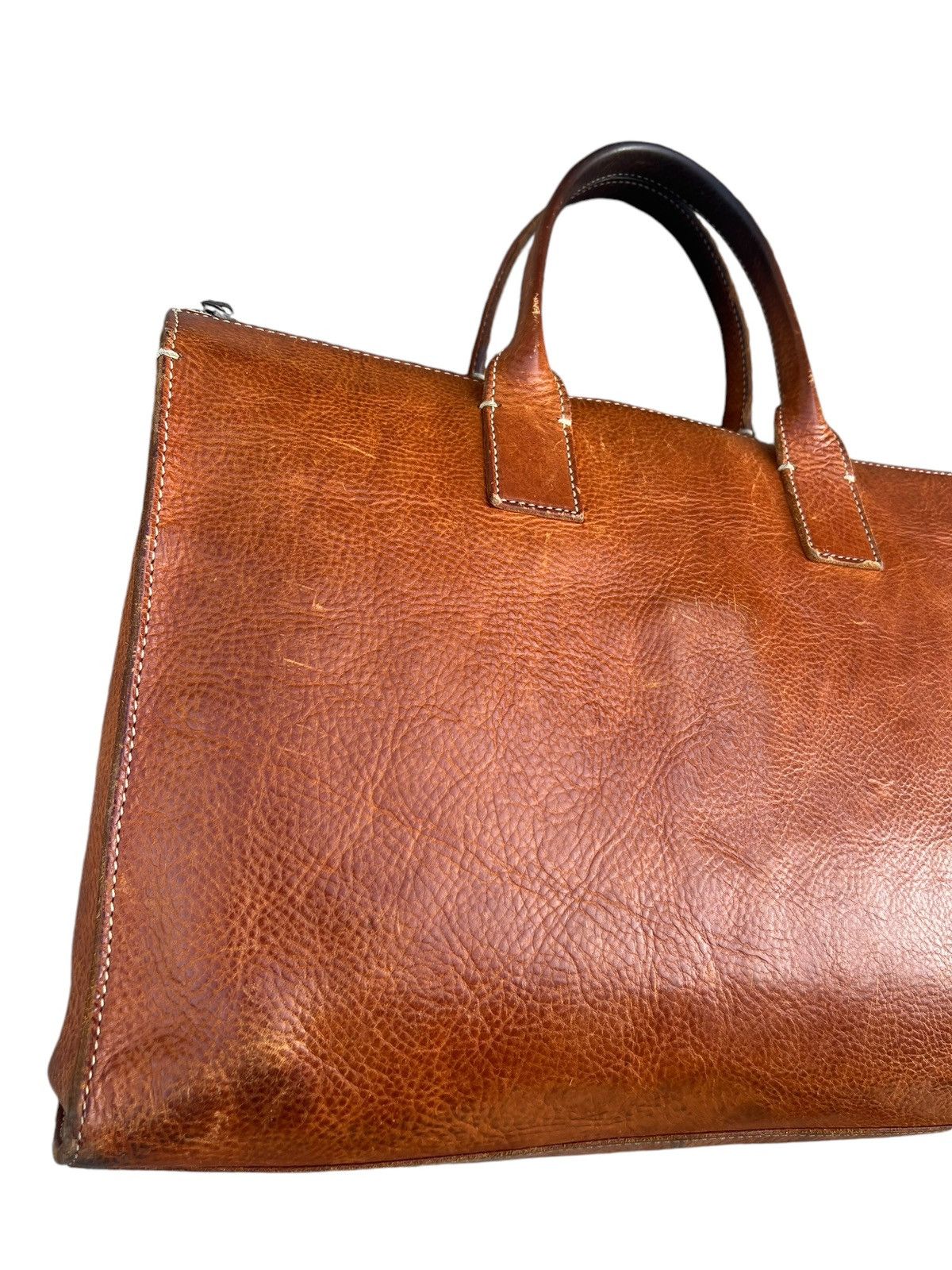 Leather dan Genten Japan Distress Muddy Patina Leather Bag Handle Size ONE SIZE - 10 Thumbnail