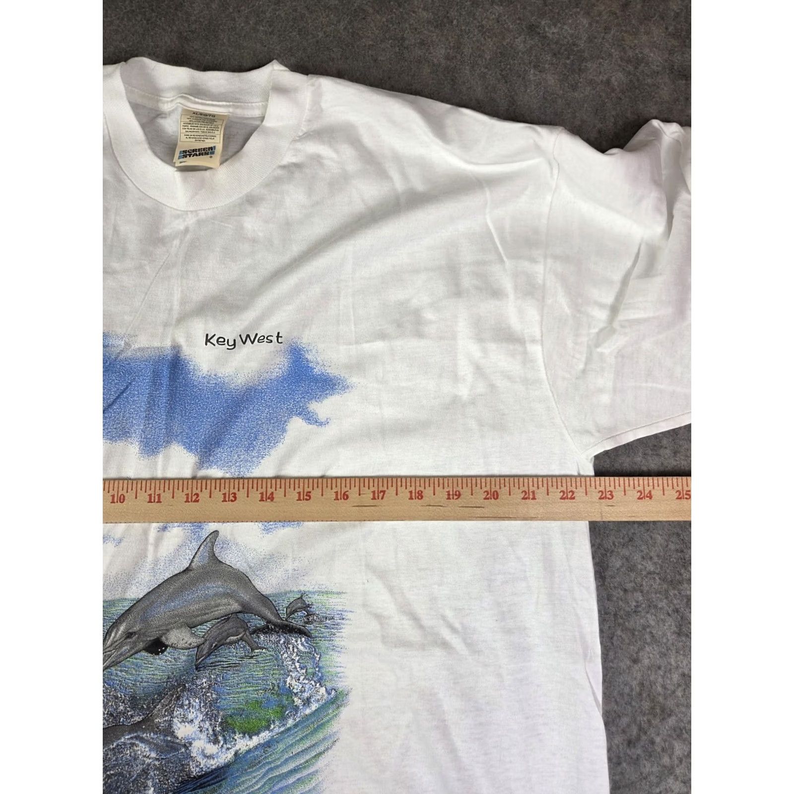 Vintage VINTAGE Key West Florida T Shirt XL White Unisex Adults Short Sleeve Dolphins Sailboat Single Stitch Screen Stars) Size US XL / EU 56 / 4 - 6 Thumbnail