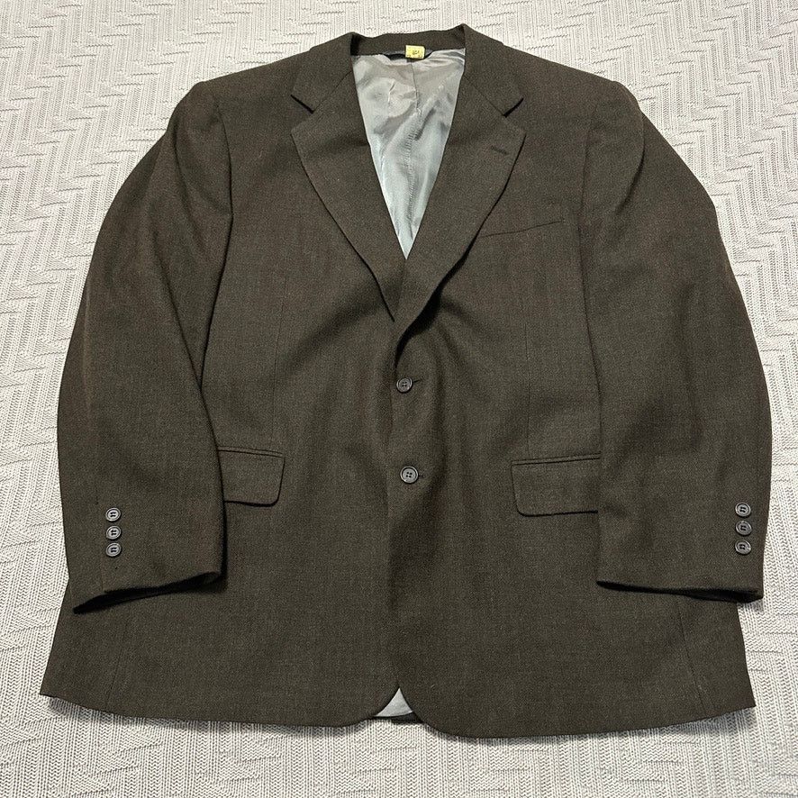 Brooks Brothers brown gray two button blazer size 46R
