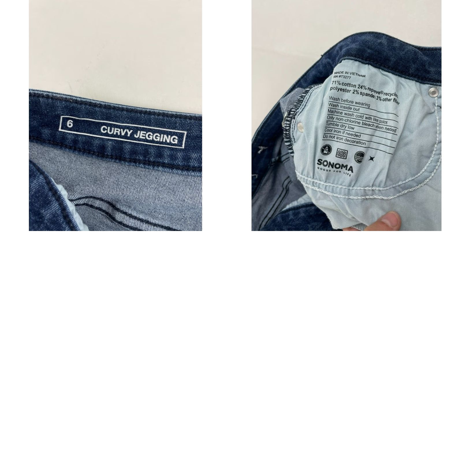 Denime Sonoma Jeans Women's Jeans Blue Denim Pants Curvy Jegging Mid Rise Stretch Size 6 Size 28" / US 6 / IT 42 - 8 Thumbnail