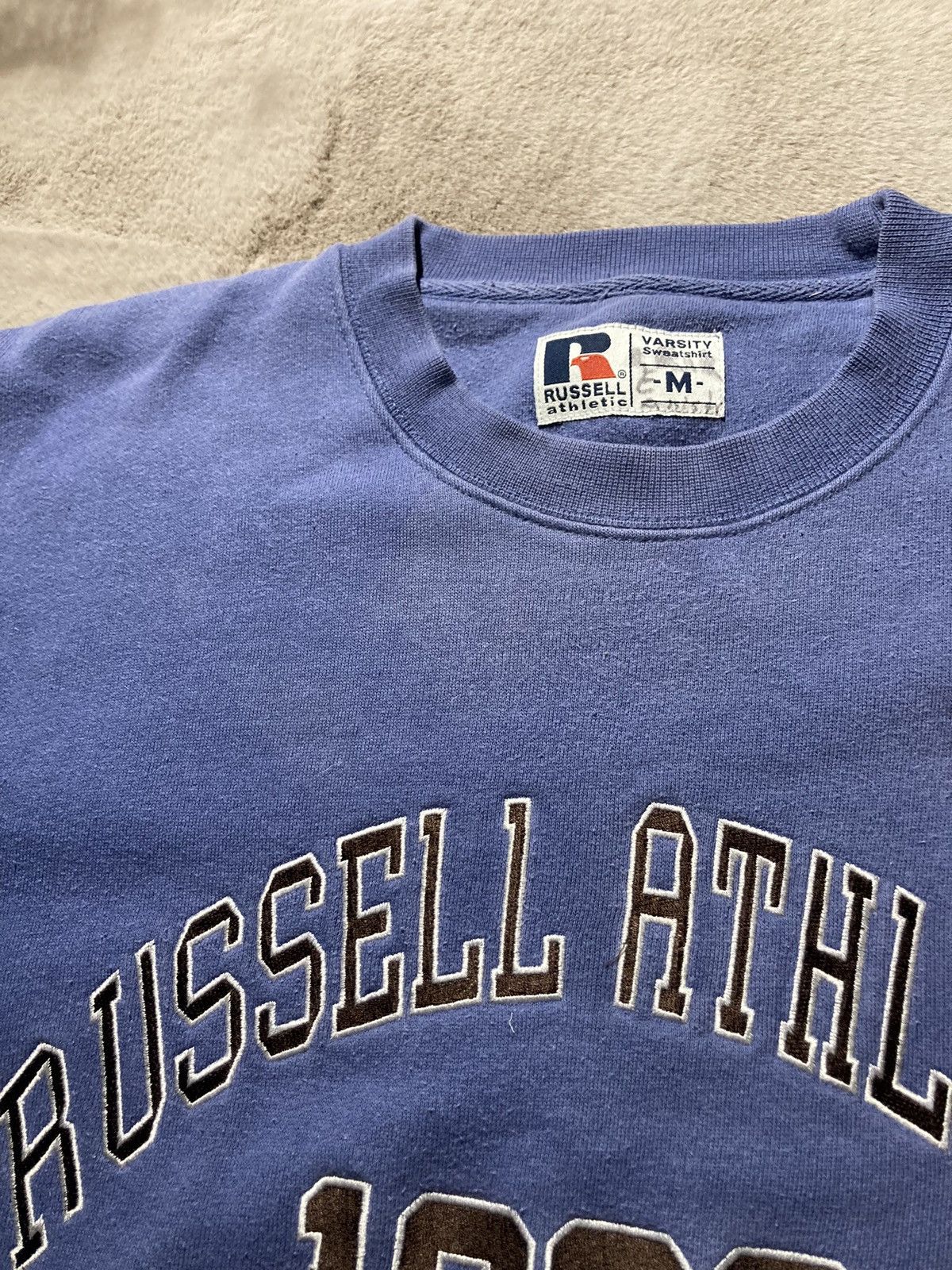 Russell Athletic × Vintage ⛩️ Vintage Russell Athletic Big Sun Faded Crewneck Sweatshirt Size US M / EU 48-50 / 2 - 4 Thumbnail