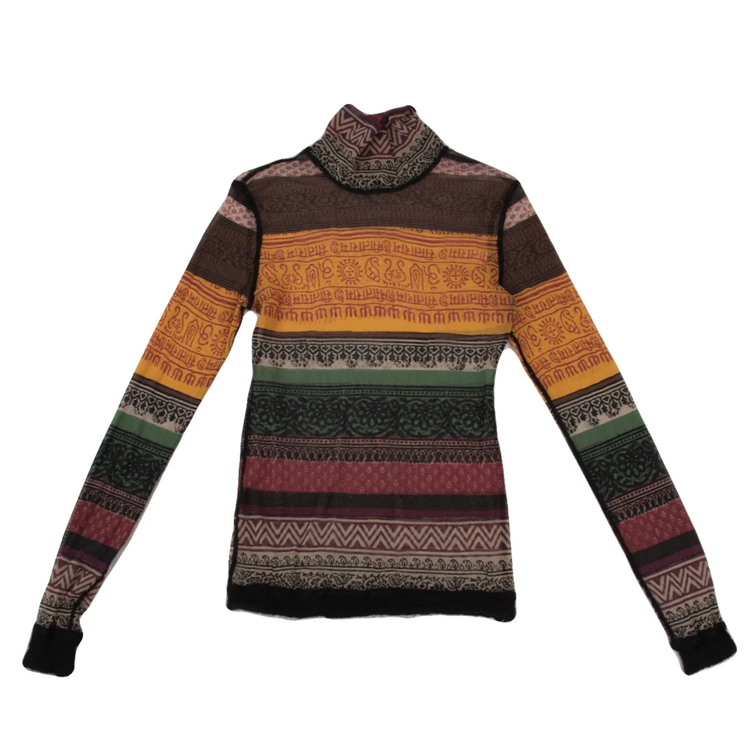 Jean Paul Gaultier Multi Pattern High Neck Power Net Top, Size 48 Size US M / EU 48-50 / 2 - 1 Thumbnail