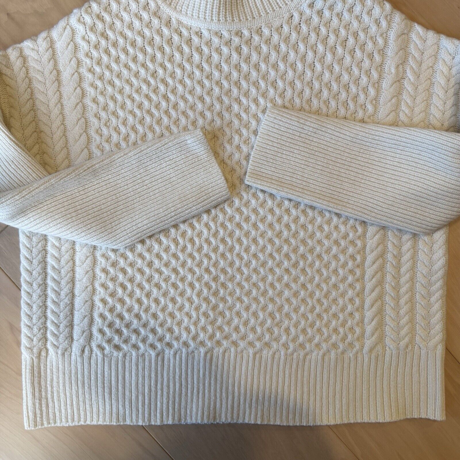 Sezane AYR Le Square Sweater Women's S Ivory Wool Knit Glam Size S / US 4 / IT 40 - 5 Thumbnail