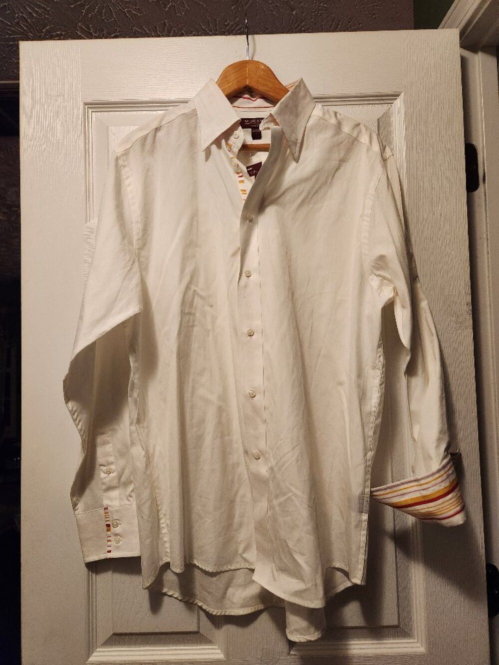 Murano Murano men's new white cotton casual shirt size: L Size US L / EU 52-54 / 3 - 1 Thumbnail