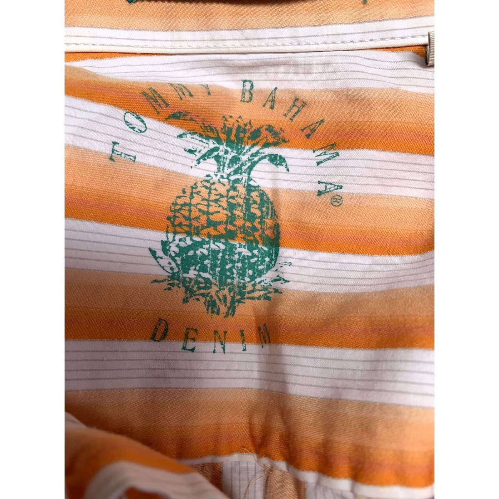 Tommy Bahama Tommy Bahama Mens Button Up Long Sleeve Shirt Orange Striped Cotton M Size US M / EU 48-50 / 2 - 3 Thumbnail