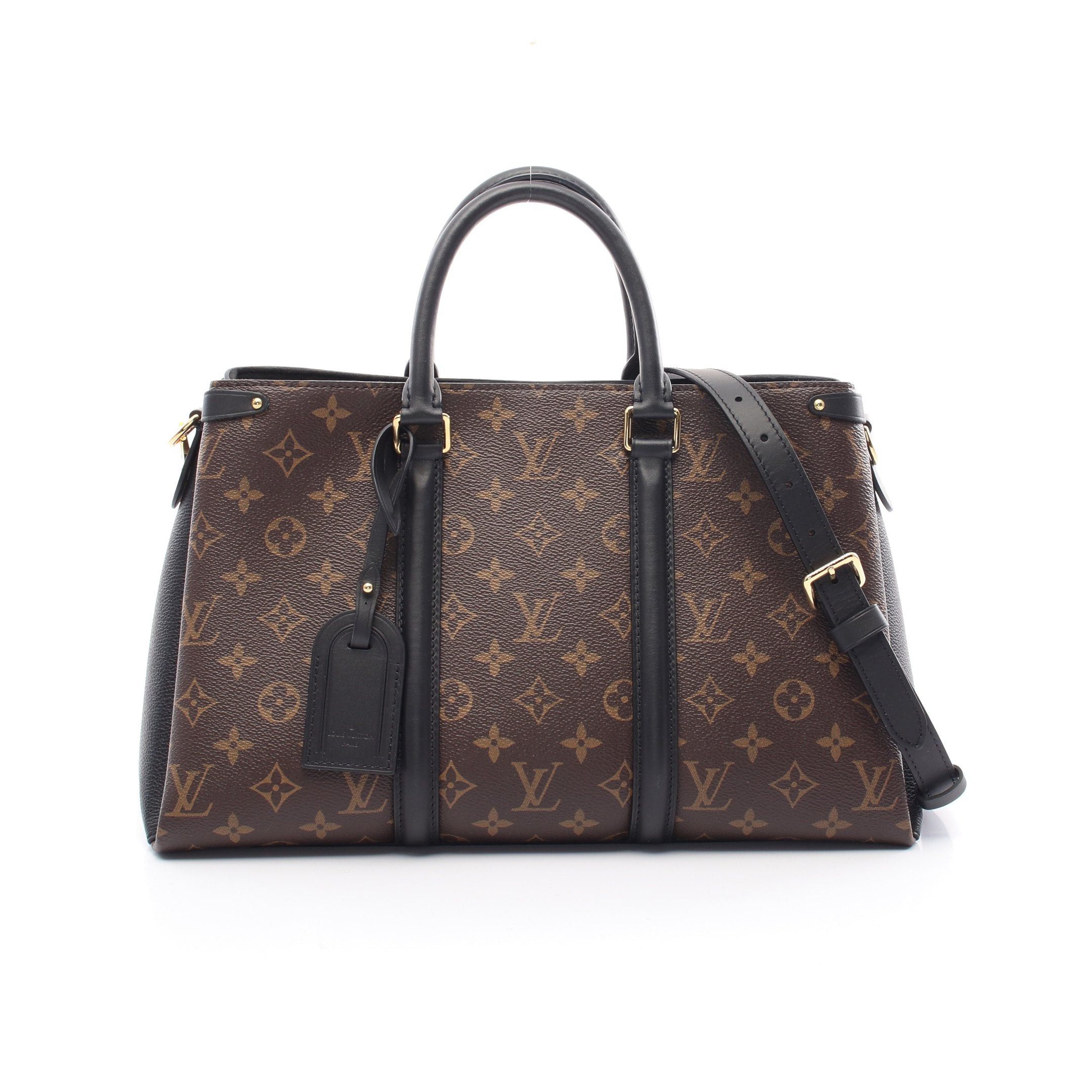 Louis Vuitton Louis Vuitton Soufflot Nv Mm Monogram Noir Handbag Leather Brown Black Size ONE SIZE - 1 Thumbnail