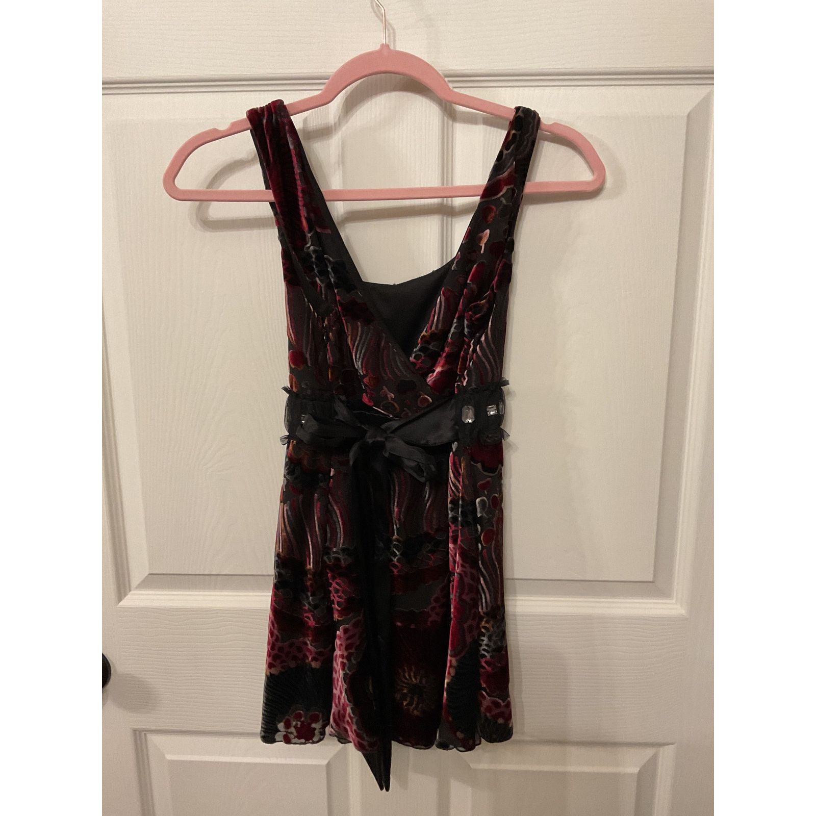 Anthropologie Weston Wear Silk Velvet Y2K Babydoll Top Rhinestone Accent,S Size S / US 4 / IT 40 - 5 Thumbnail