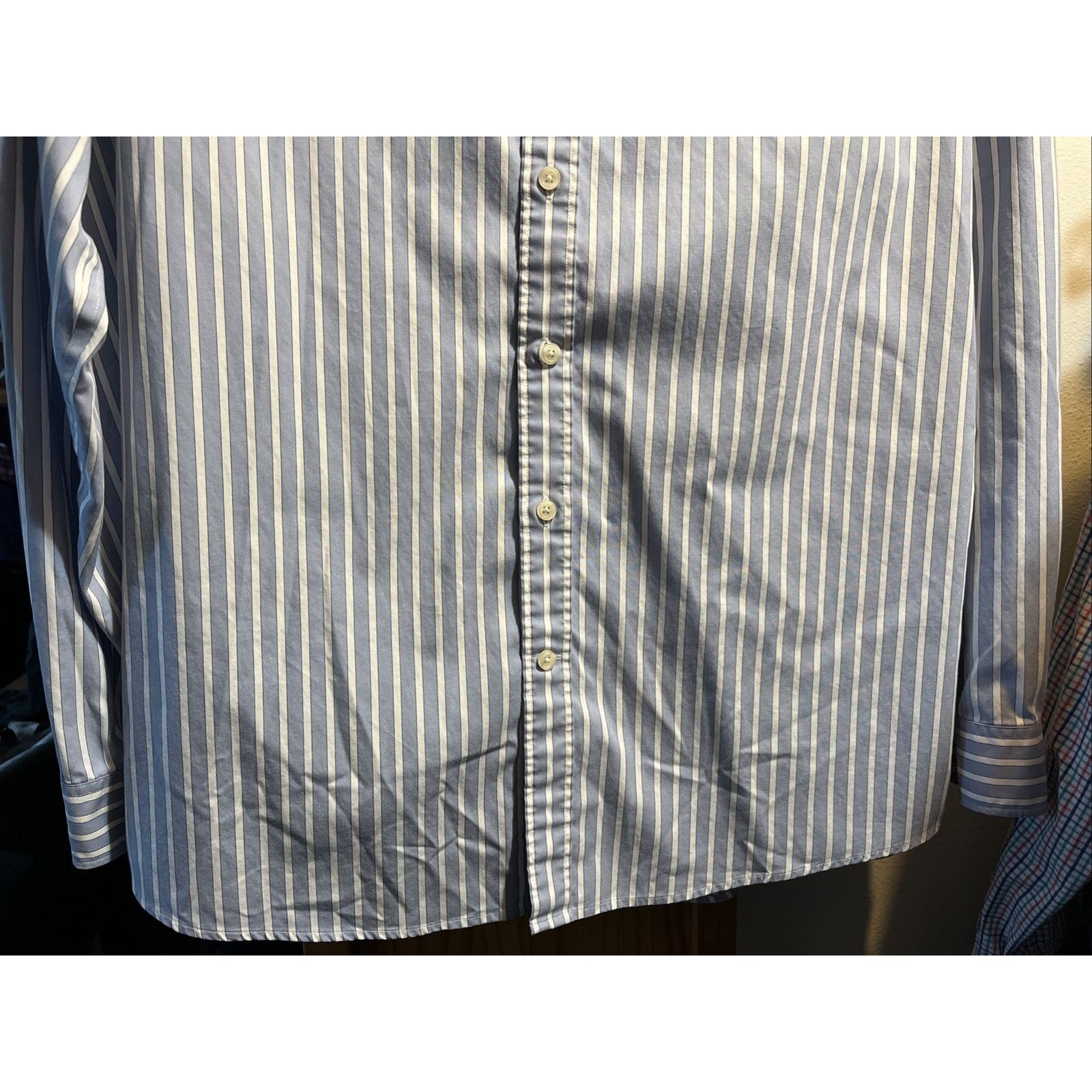 Eddie Bauer Eddie Bauer Men’s Blue Striped Shirt XLT Cotton LS Button Size US XL / EU 56 / 4 - 4 Thumbnail