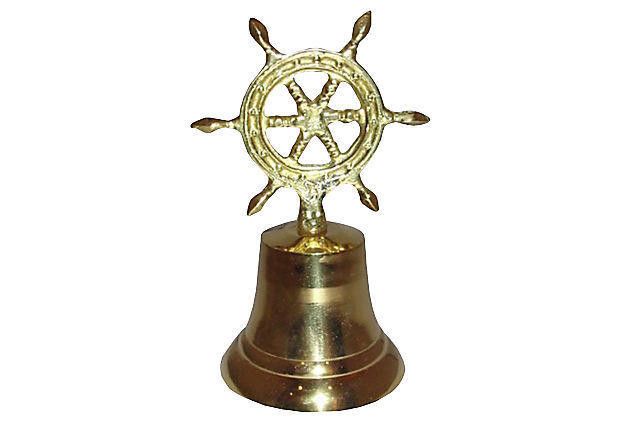 Designer Nautical Ship's Wheel Brass Bell Size ONE SIZE - 1 Thumbnail