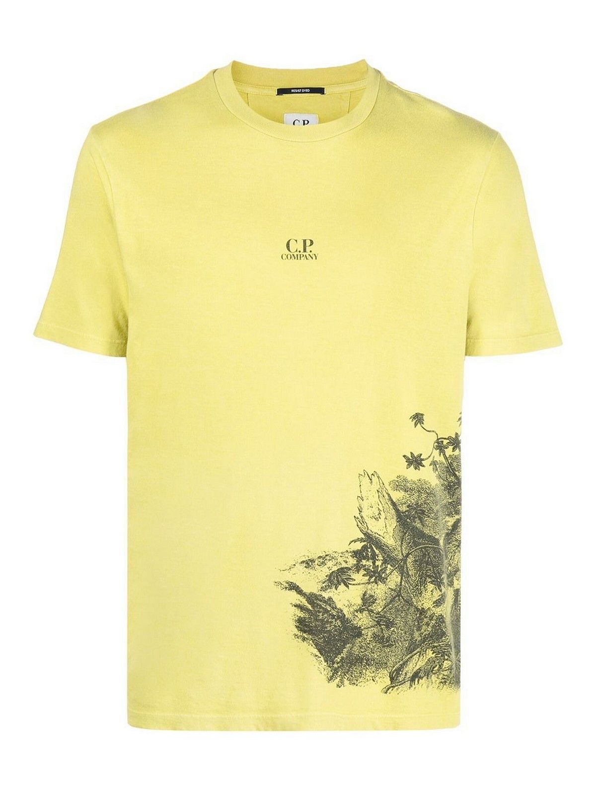 C.P. Company o1y1224 Logo Crewneck T-Shirt in Yellow/Black Size US XS / EU 42 / 0 - 1 Thumbnail