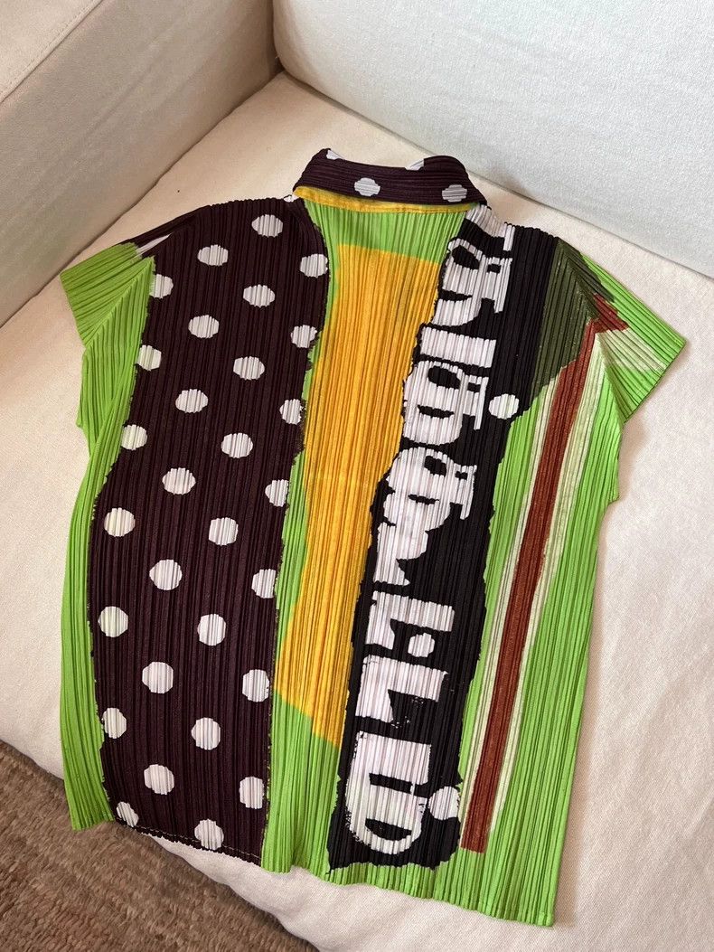 Issey Miyake Issey Miyake size:3 Black and green color-blocked top Size XS / US 0-2 / IT 36-38 - 8 Thumbnail