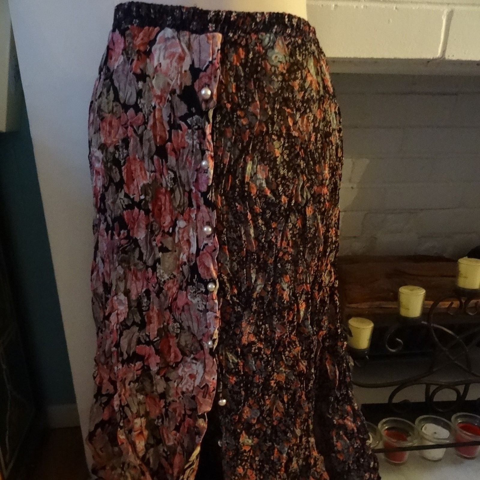 Other VINTAGE ALEXANDER BROWN FLORAL PATCHWORK BUTTONFRONT SKIRT Size 28" / US 6 / IT 42 - 4 Thumbnail