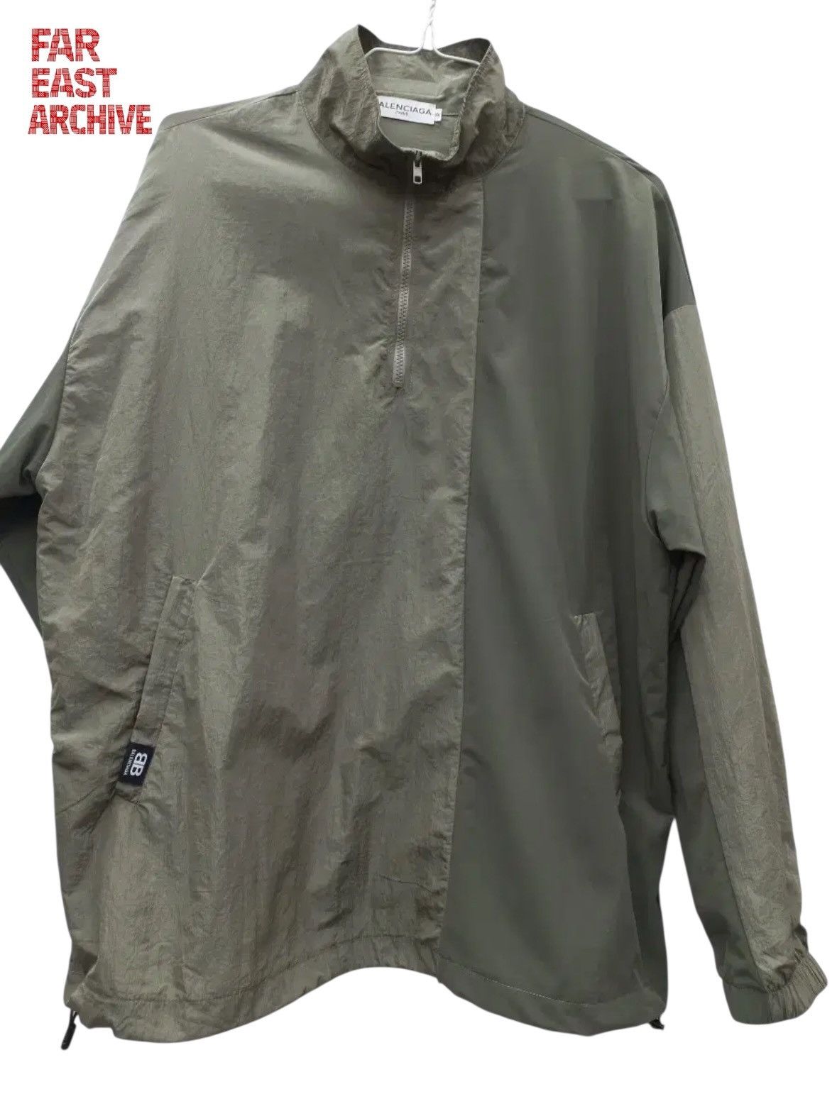 Balenciaga Balenciaga Half Zip Up Anorak Jacket Olive Green Size US M / EU 48-50 / 2 - 1 Thumbnail