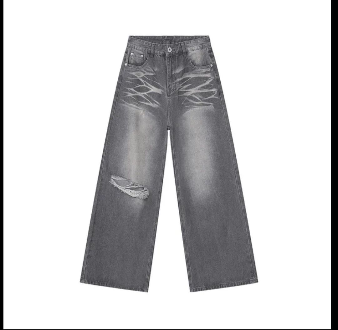 Vintage Faded Gray ripped Loose jeans Size US 31 - 5 Thumbnail