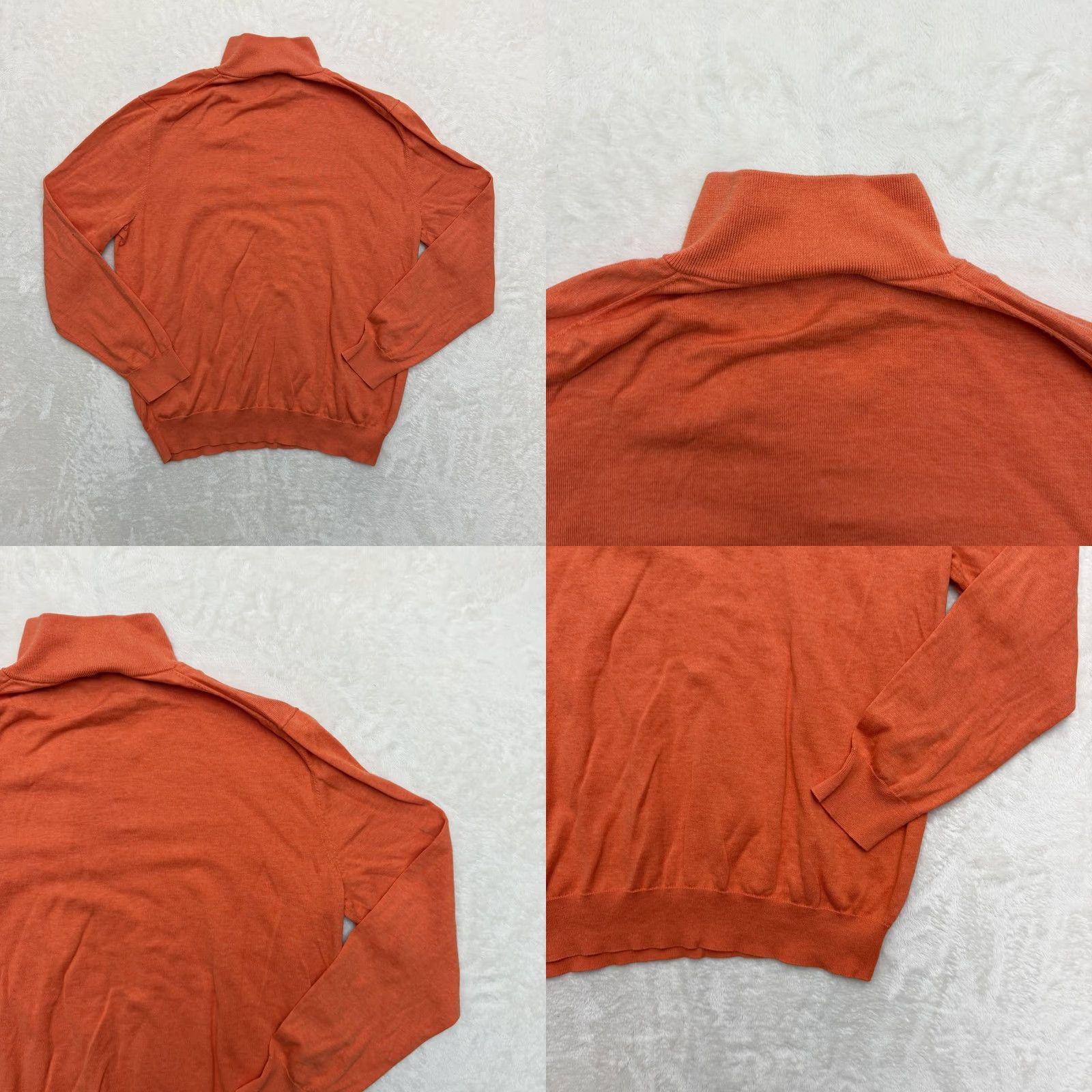 Brooks Brothers Brooks Brothers Quarter Zip Sweater Mens Large Orange Supima Cotton Mock Neck Pullover Knit Zipper Solid 1/4 Zip Size US L / EU 52-54 / 3 - 8 Thumbnail