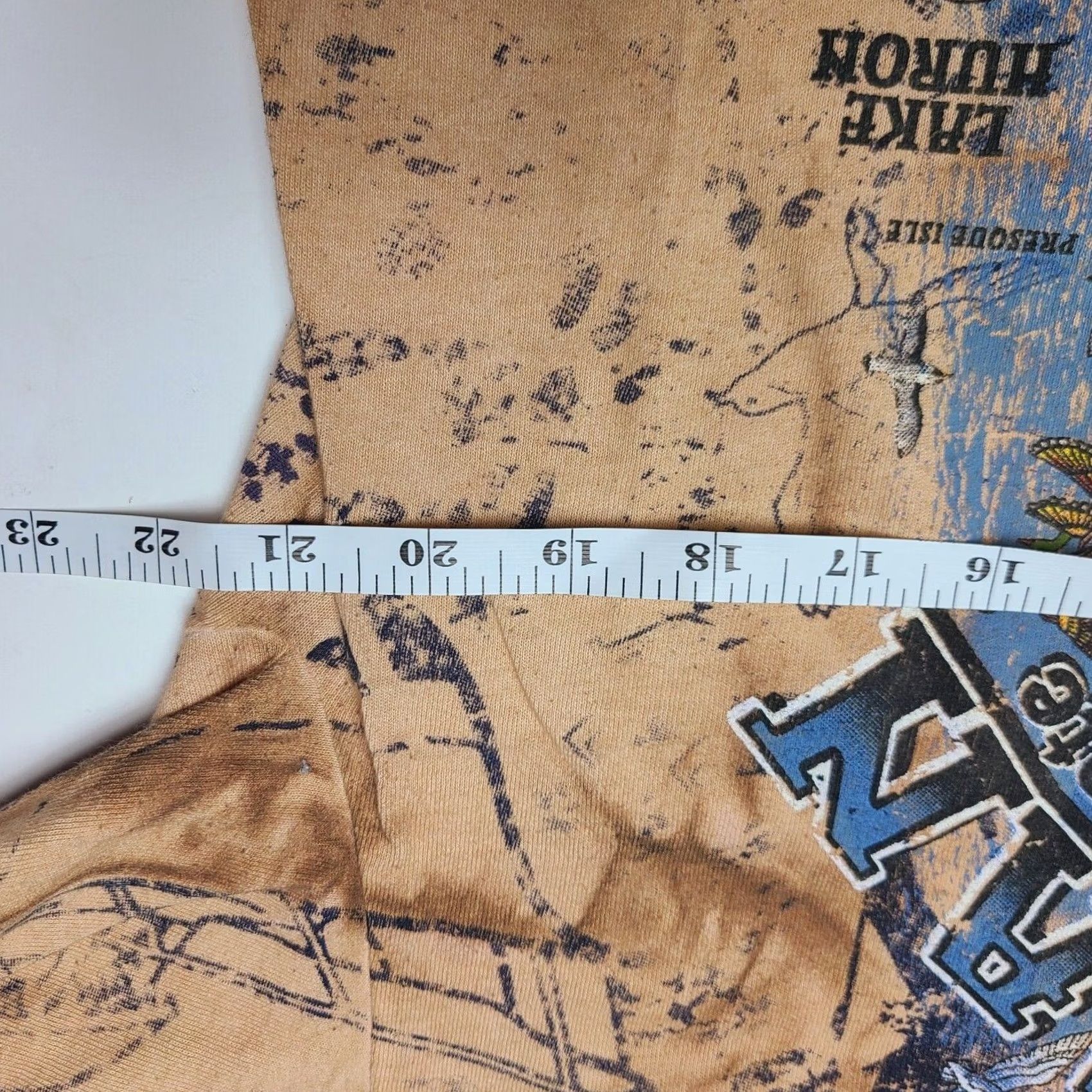 Vintage VINTAGE Michigan State Map Graphic All Over Print T-Shirt Mens Large Brown Crew Neck Short Sleeve Modern Vintage USA Pattern Size US L / EU 52-54 / 3 - 5 Thumbnail