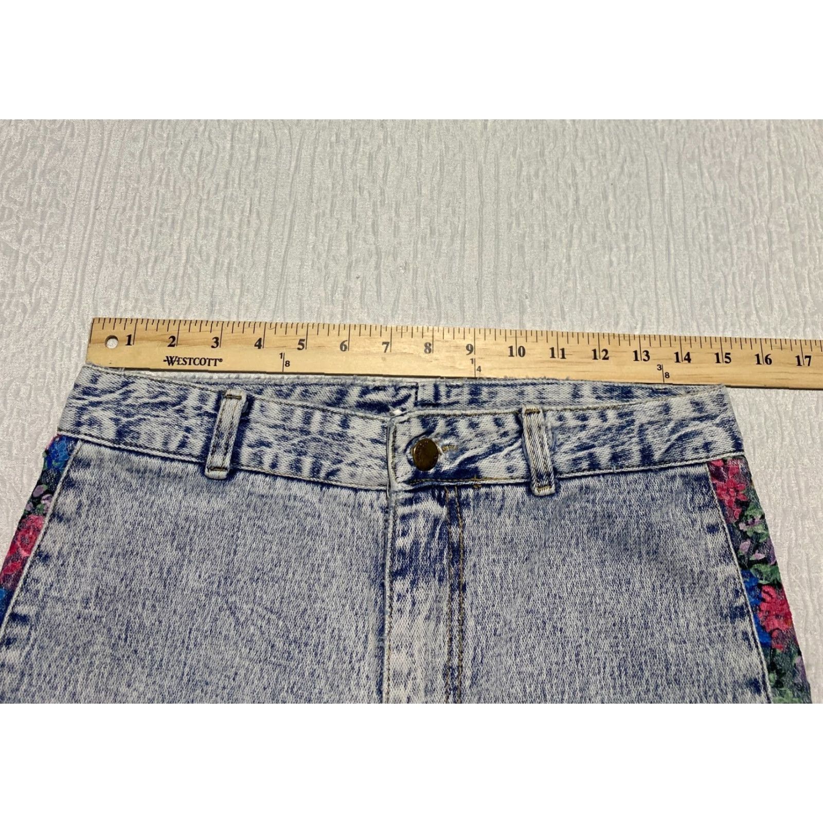 Swatch VINTAGE Watch LA Jeans Juniors 13 Blue Light Acid Wash Paisley Trim USA Logo Skinny Jeans Womens Size 28" / US 6 / IT 42 - 4 Thumbnail