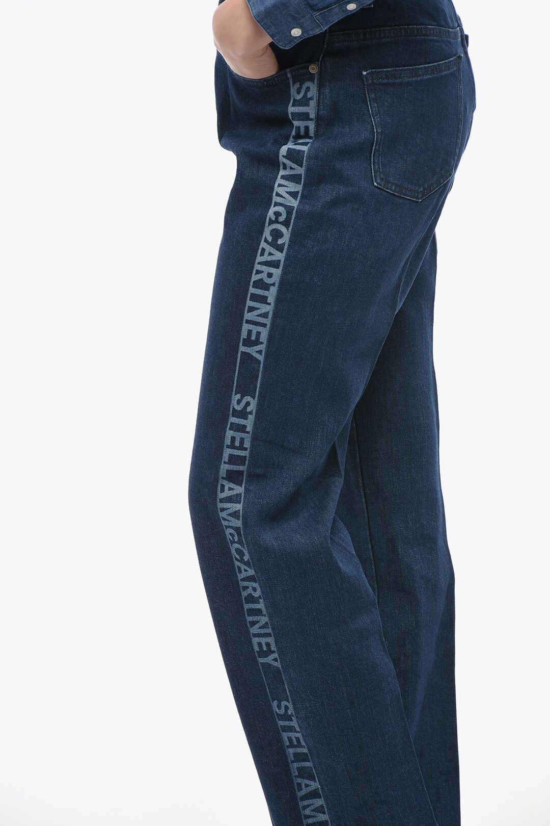 Stella McCartney og1mm0824 Straight Fit Denims With Side Logoed in Blue Size 26" / US 2 / IT 38 - 3 Thumbnail