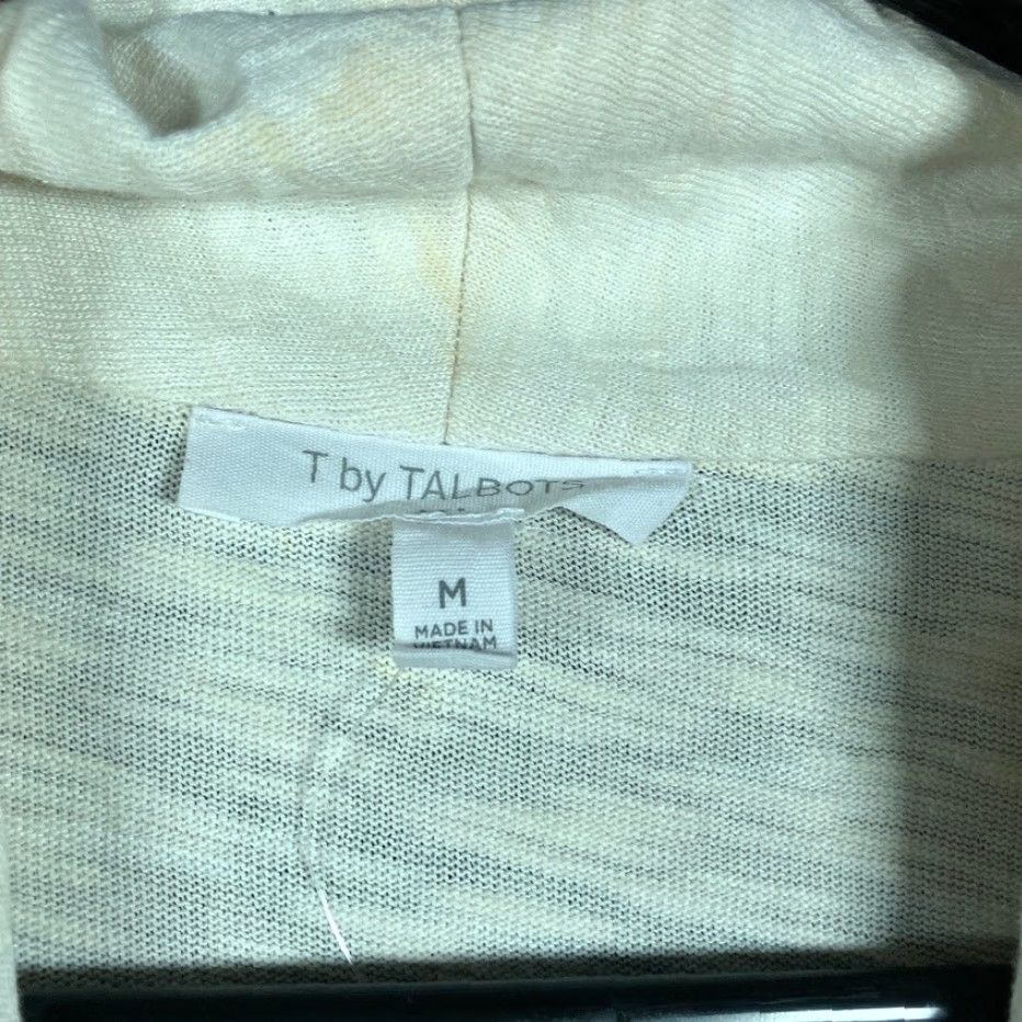 Talbots T by Talbots Womens Sweater Cream Gray Open Vest Shawl Collar Medium Size M / US 6-8 / IT 42-44 - 6 Thumbnail