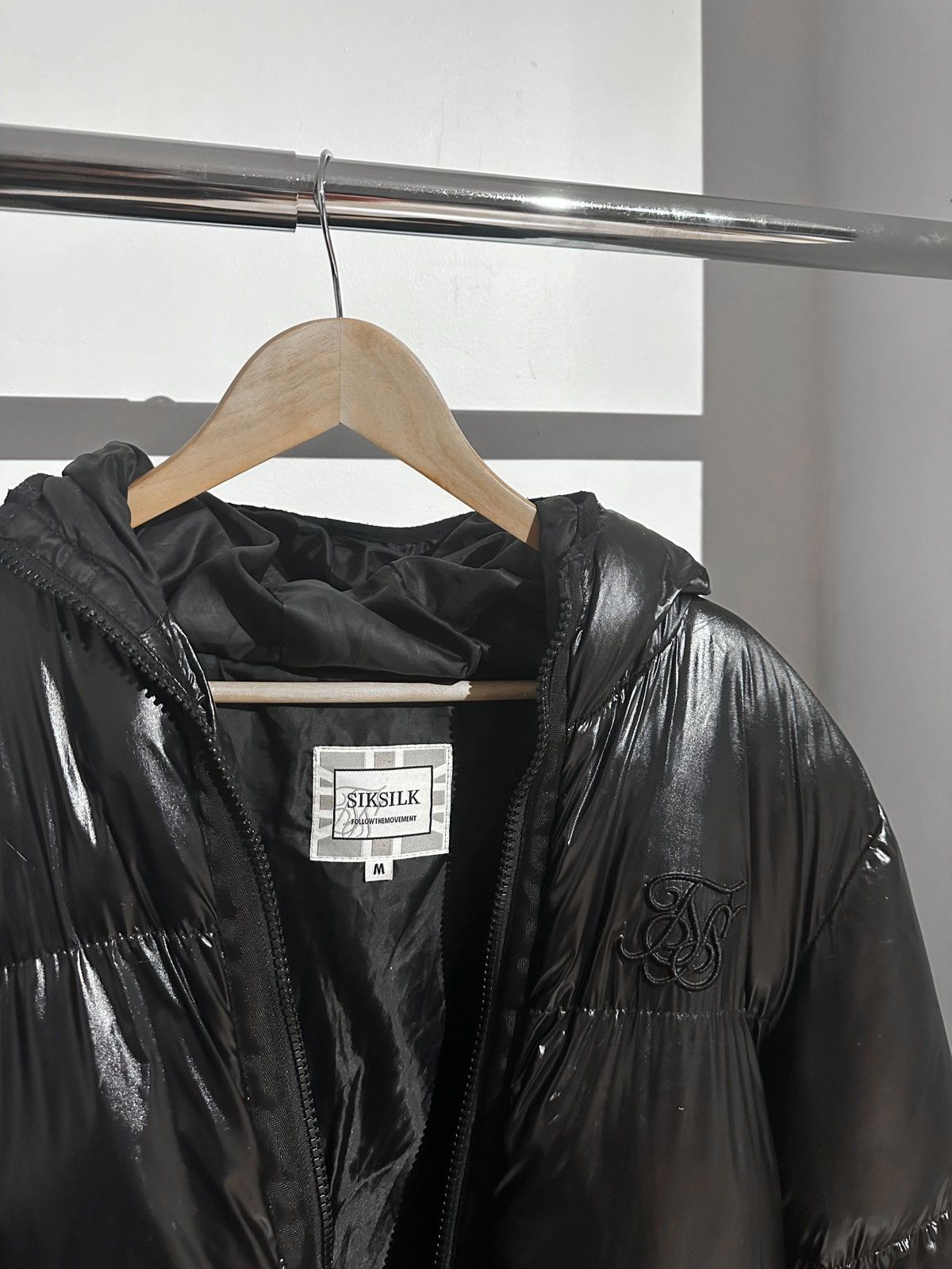 SikSilk Black Puffer Jacket Size US M / EU 48-50 / 2 - 3 Thumbnail