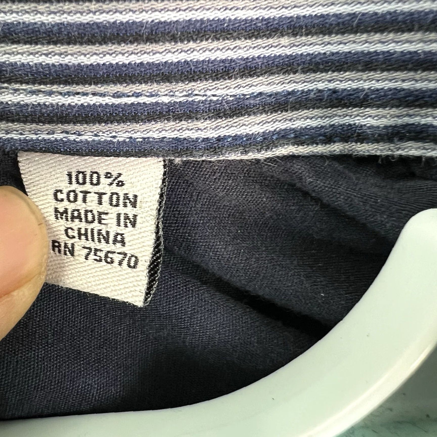 Vintage PARC 81 Striped Button-Up Shirt Slim Fit Men’s Size 16 Blue Casual Dress Size US L / EU 52-54 / 3 - 6 Thumbnail