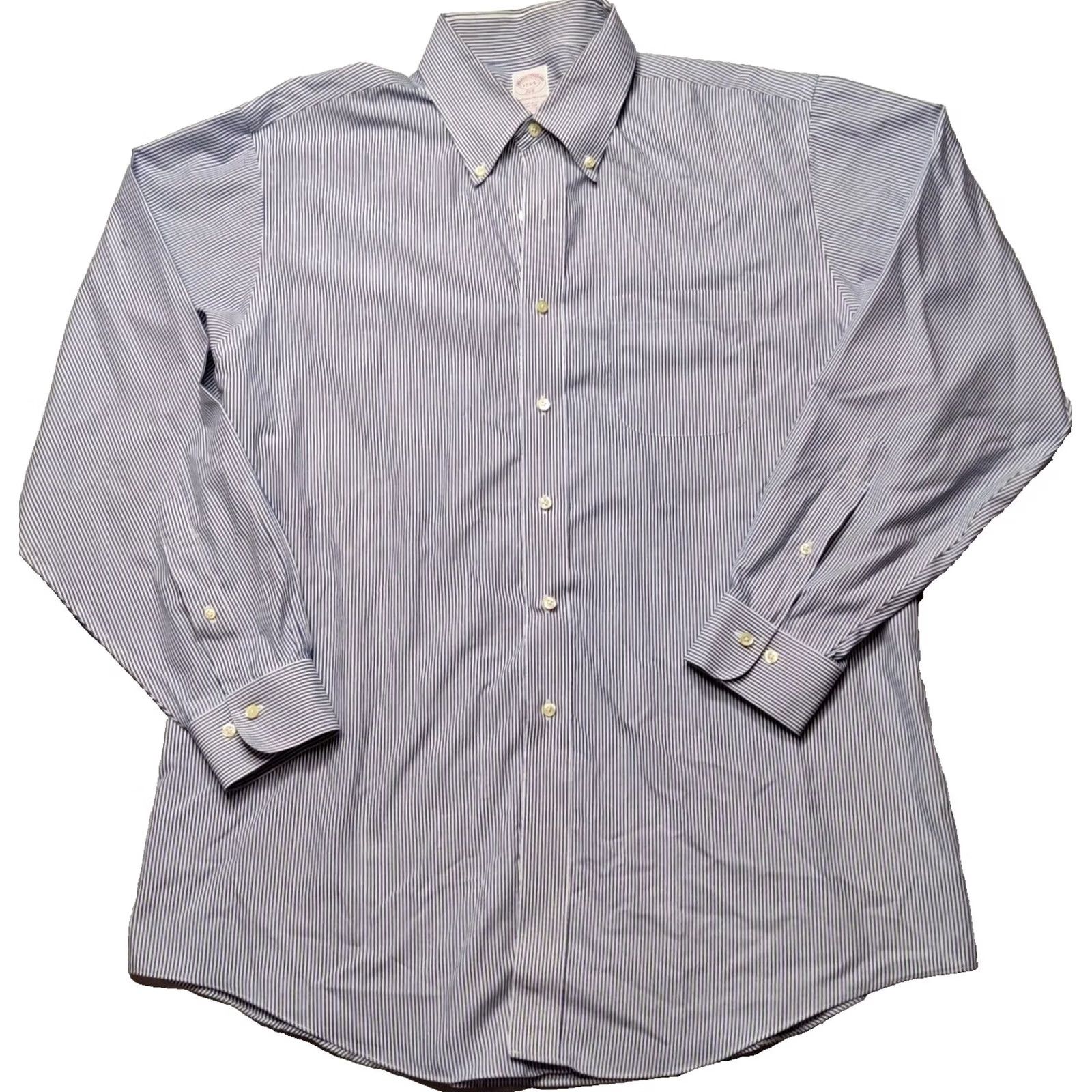 Brooks Brothers BROOKS BROTHERS 346 Non-Iron All-Cotton Blue Pinstripe Button Shirt Men 17-4/5 Regular Xl? No, keep accurate: 17-4/5 Size US XL / EU 56 / 4 - 2 Thumbnail