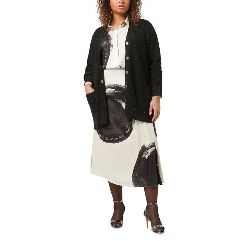 Marina Rinaldi Marina Rinaldi Sequin Embellished V-neck Knit Cardigan 20-22 Size 3XL / US 20-22 - 3 Thumbnail