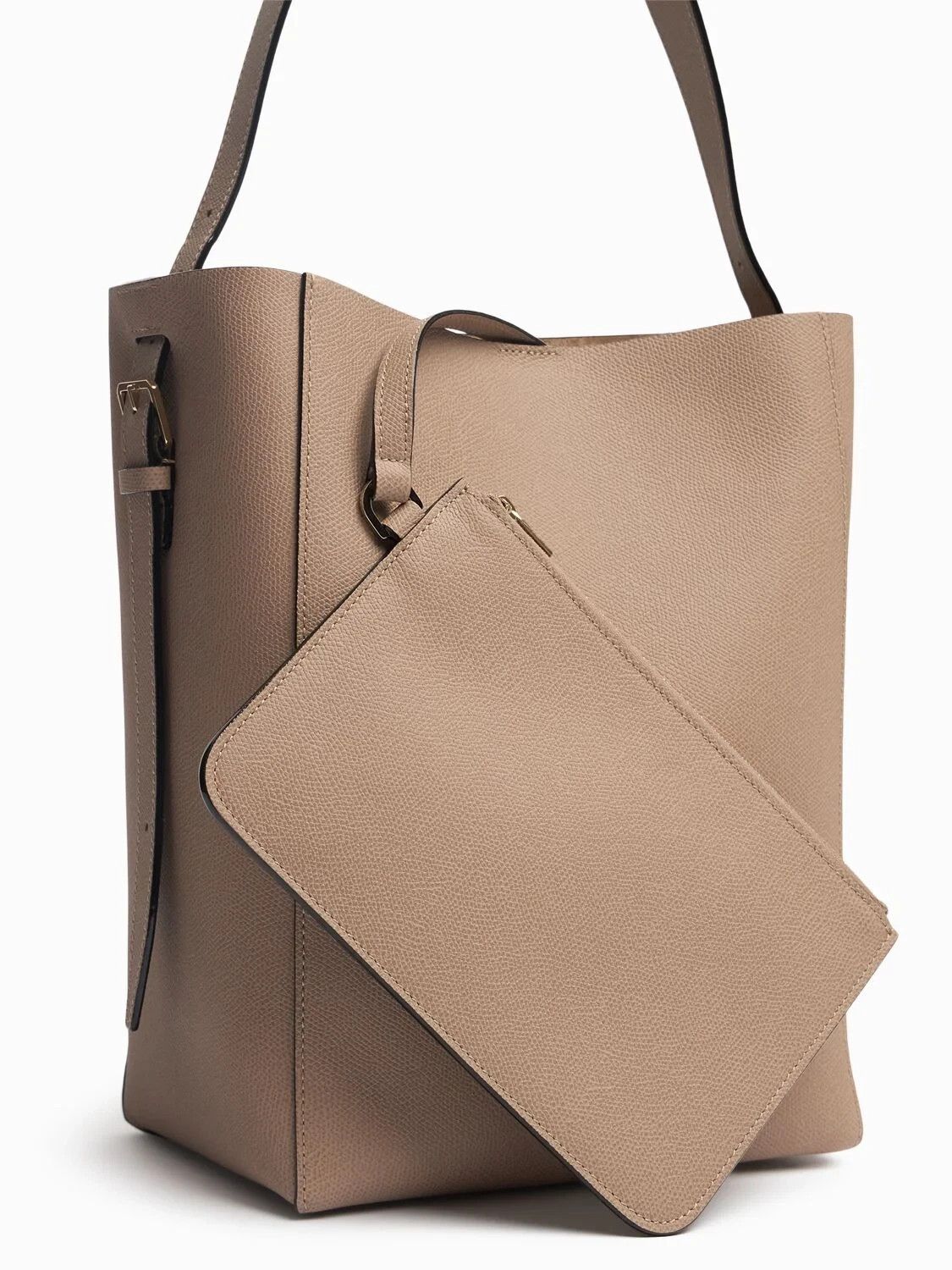 Valextra VALEXTRA Medium Sahara Beige Leather Bucket Bag New Size ONE SIZE - 3 Thumbnail