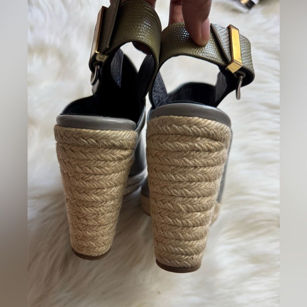 Balenciaga Balenciaga Gray Monochromatic espadrille wedges Mules ankle Size US 8 / IT 38 - 3 Thumbnail